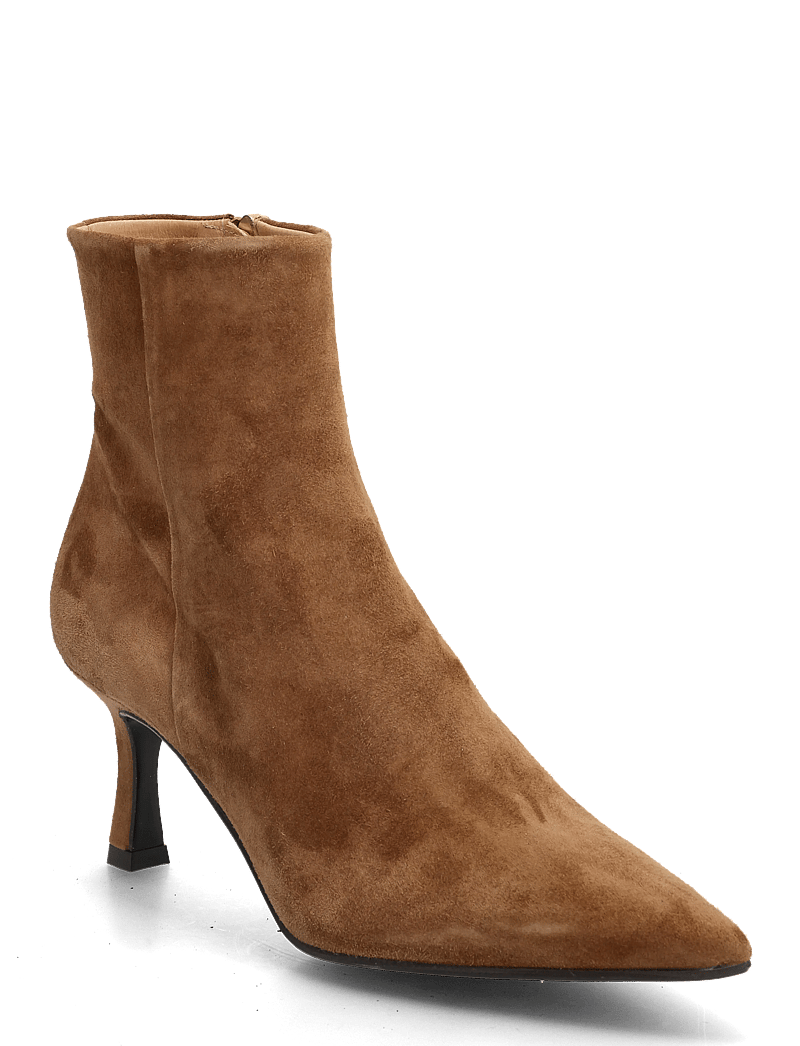 Billi Bi - Booties - stiefeletten mit absatz - dark cognac suede - 0