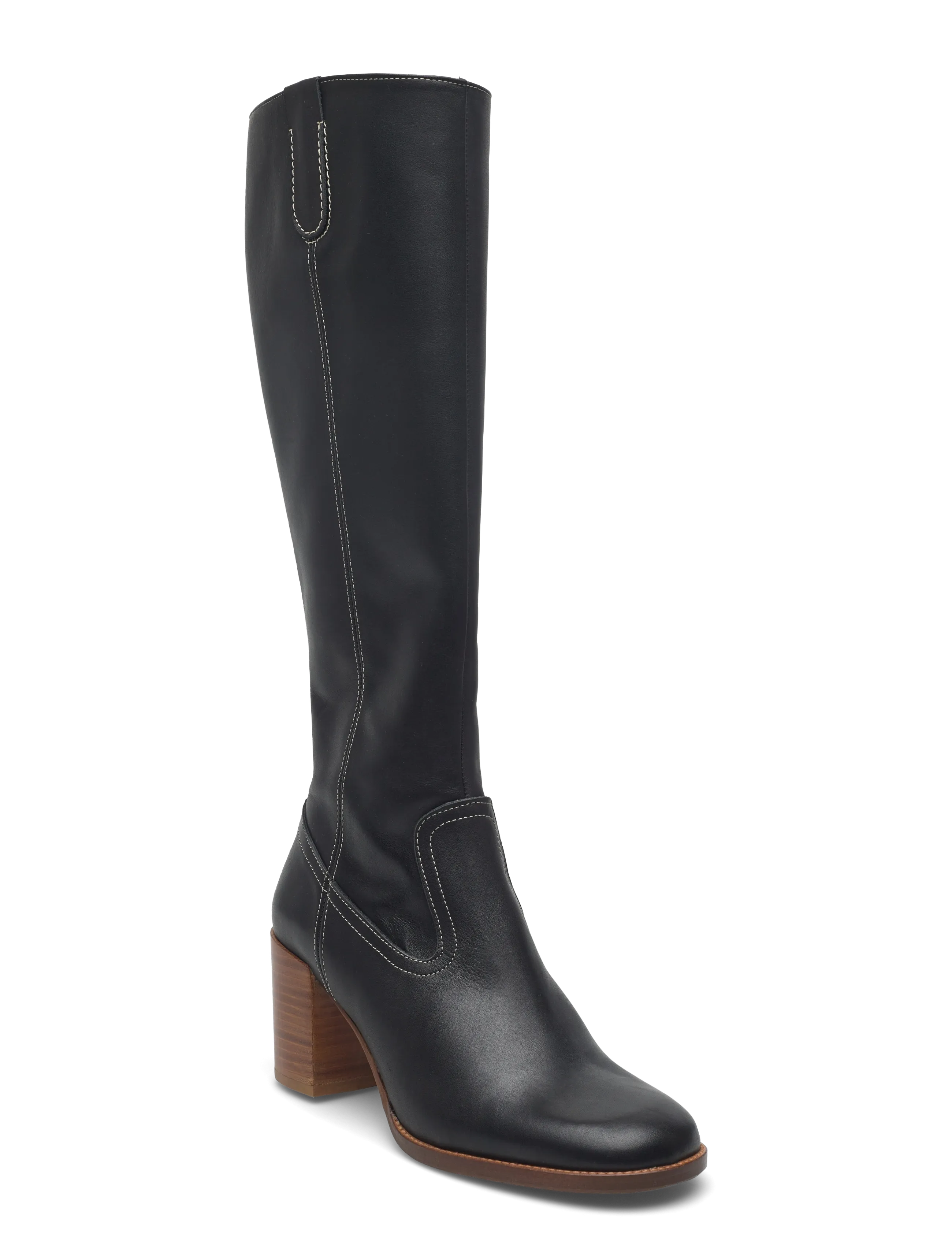 Billi Bi Long Boots - Kniehohe Stiefel - BLACK CALF/LT. HEEL / black