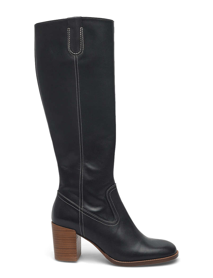 Billi Bi - Long Boots - zābaki līdz ceļiem - black calf/lt. heel - 1