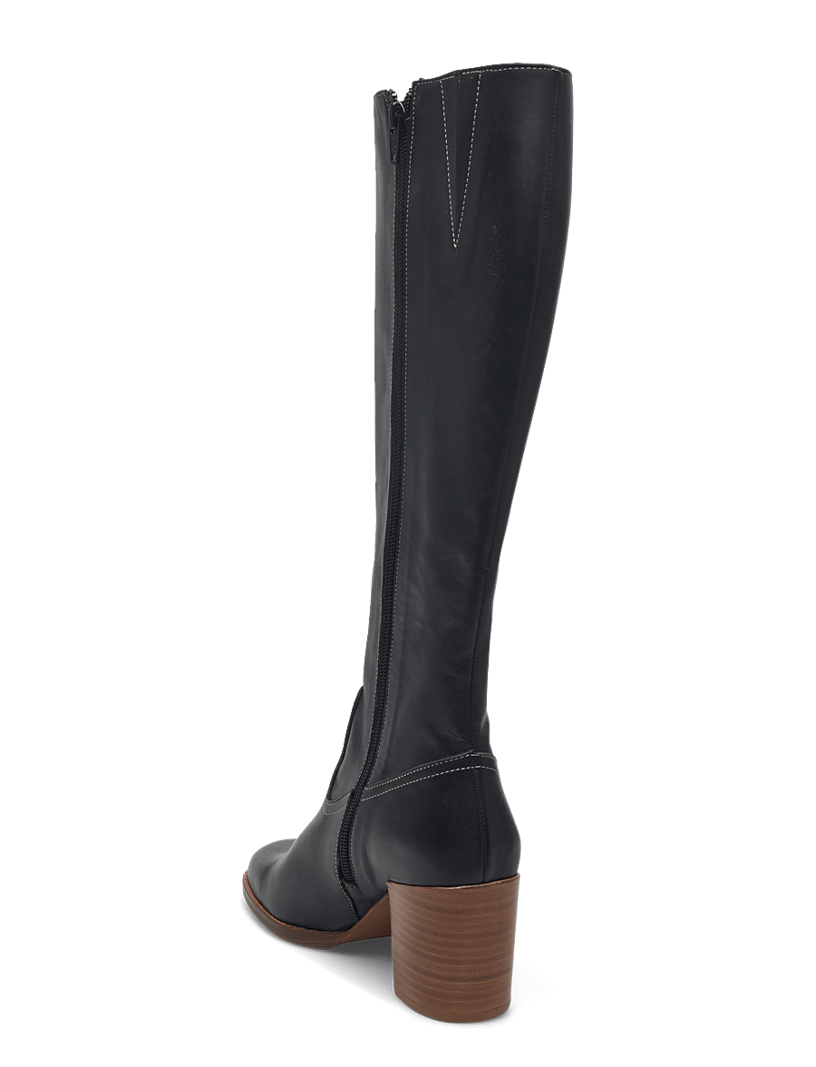 Billi Bi - Long Boots - zābaki līdz ceļiem - black calf/lt. heel - 2