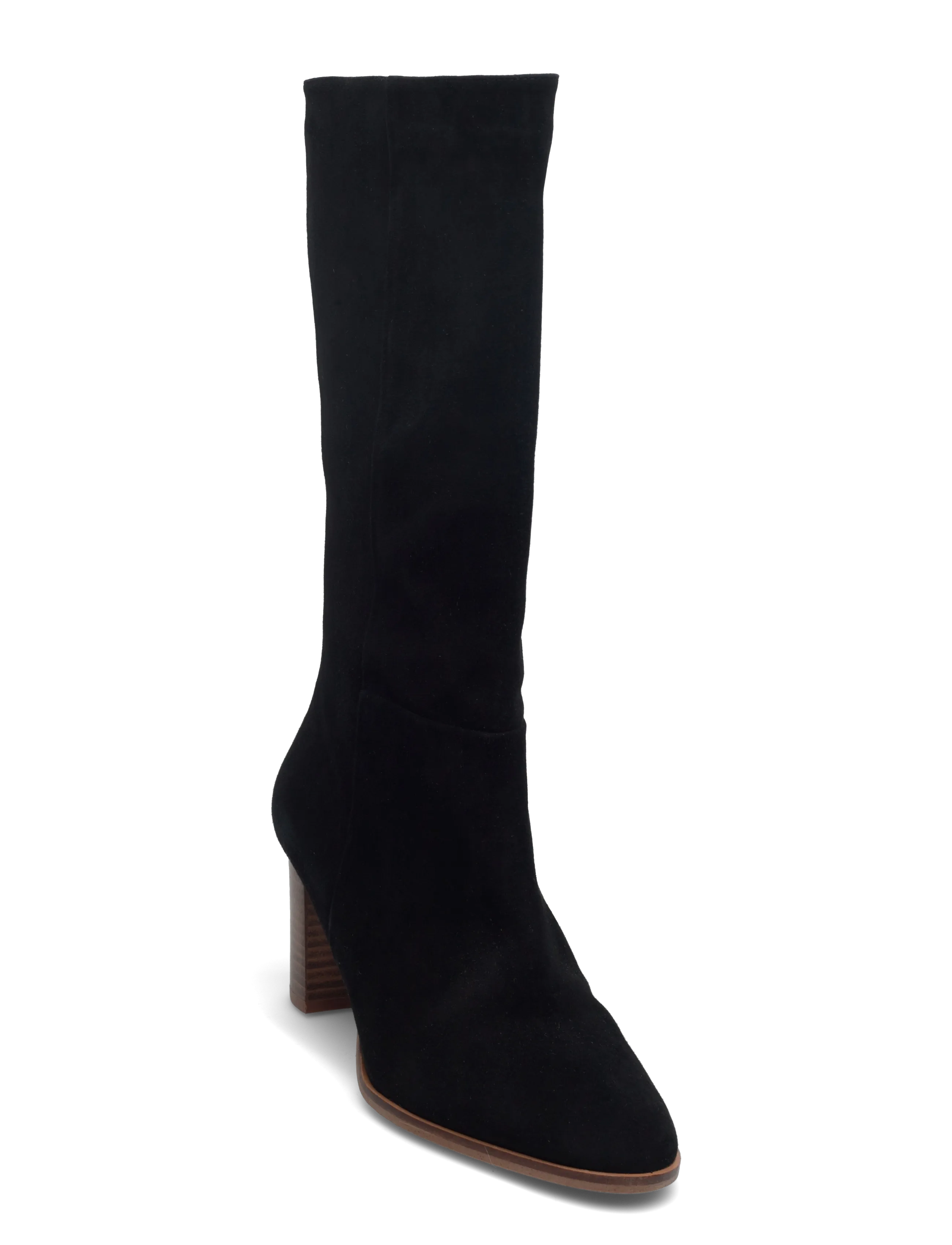 Billi Bi Booties - Skor - BLACK SUEDE/LT. HEEL / black