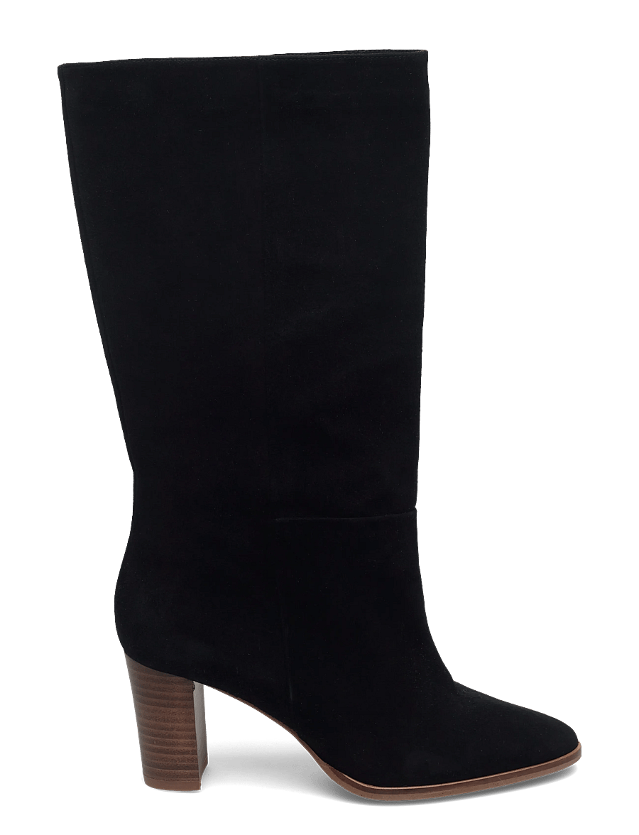 Billi Bi - Booties - langskaftede støvler - black suede/lt. heel - 1