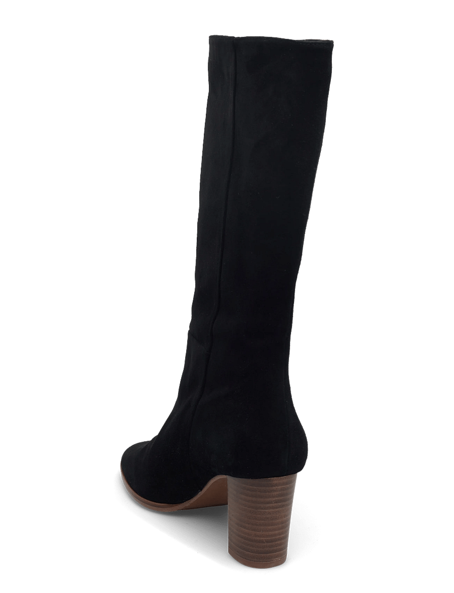 Billi Bi - Booties - langskaftede støvler - black suede/lt. heel - 2