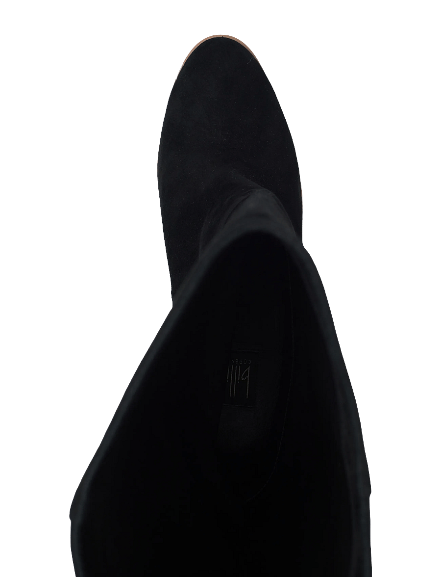 Billi Bi - Booties - langskaftede støvler - black suede/lt. heel - 3