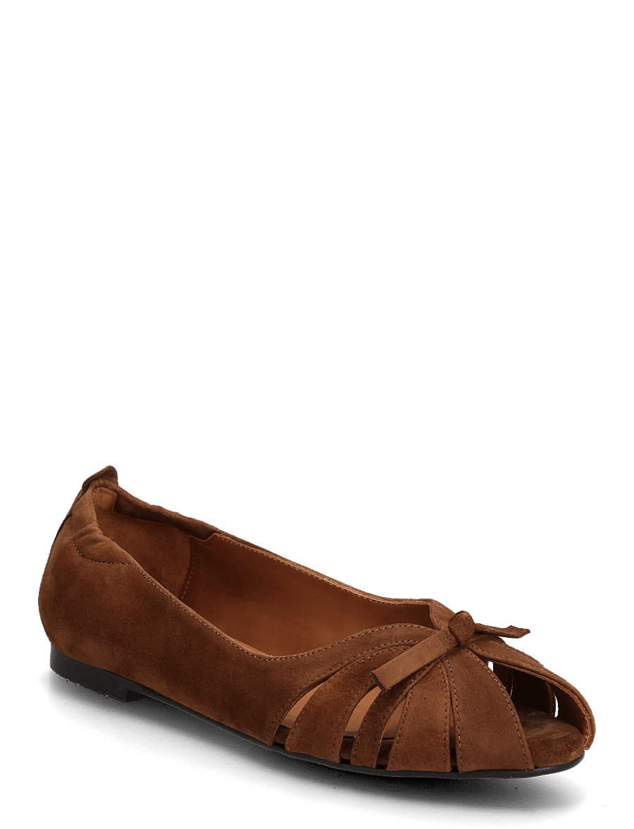 Billi Bi - Ballerina - platta sandaler - dark cognac suede - 0