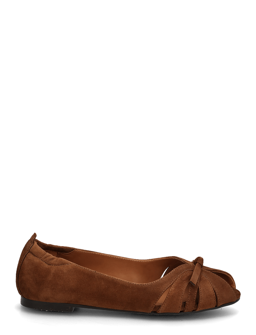 Billi Bi - Ballerina - platta sandaler - dark cognac suede - 1