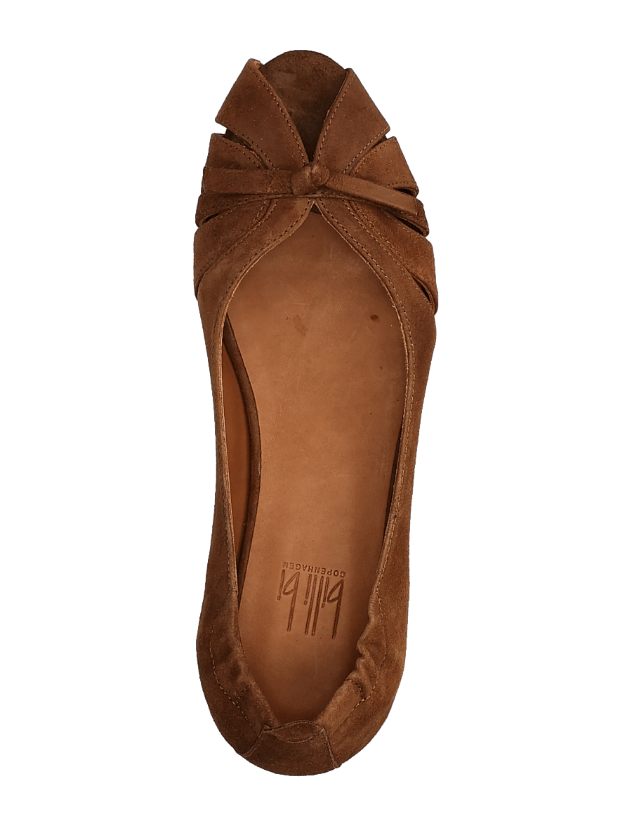 Billi Bi - Ballerina - platta sandaler - dark cognac suede - 3