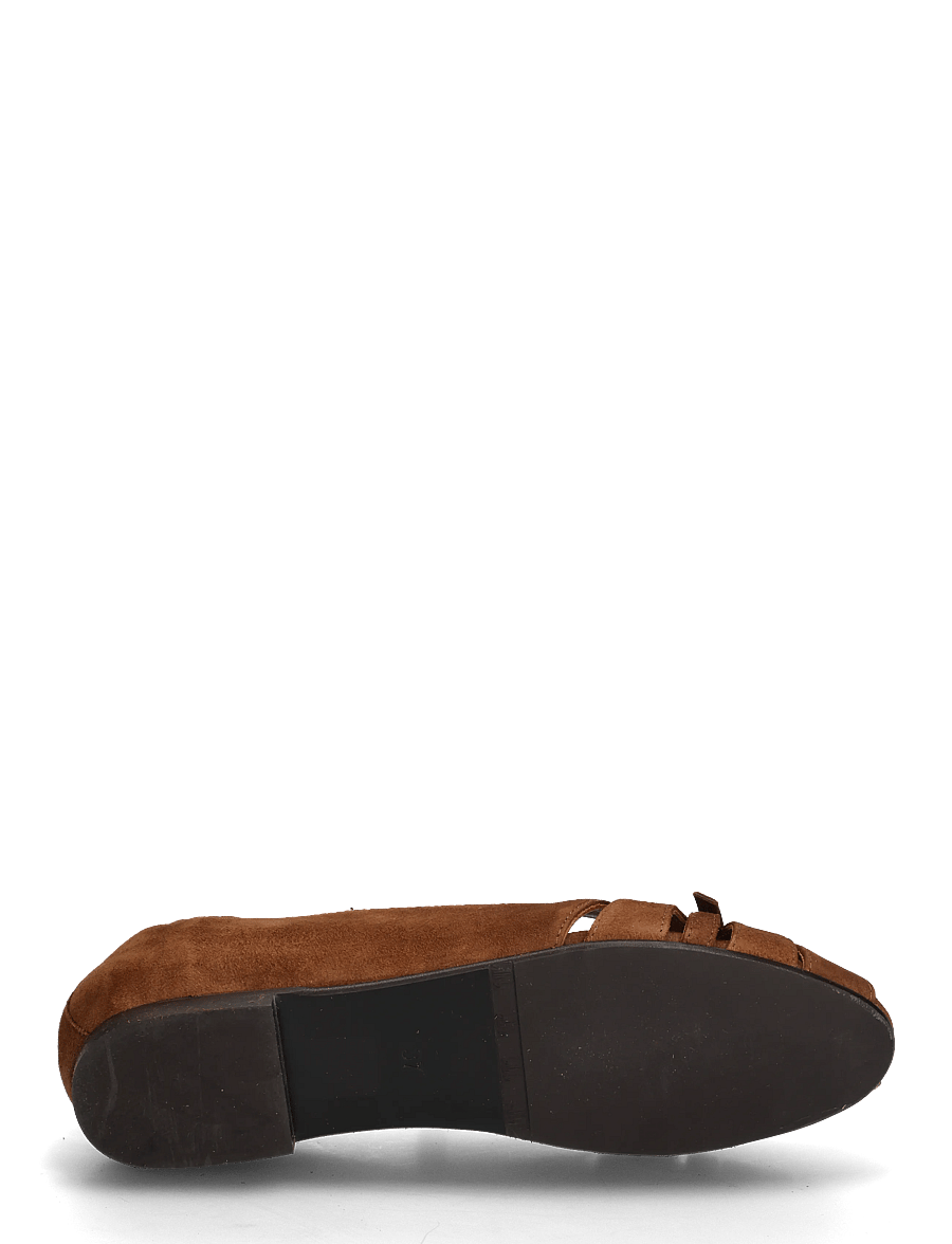 Billi Bi - Ballerina - platta sandaler - dark cognac suede - 4