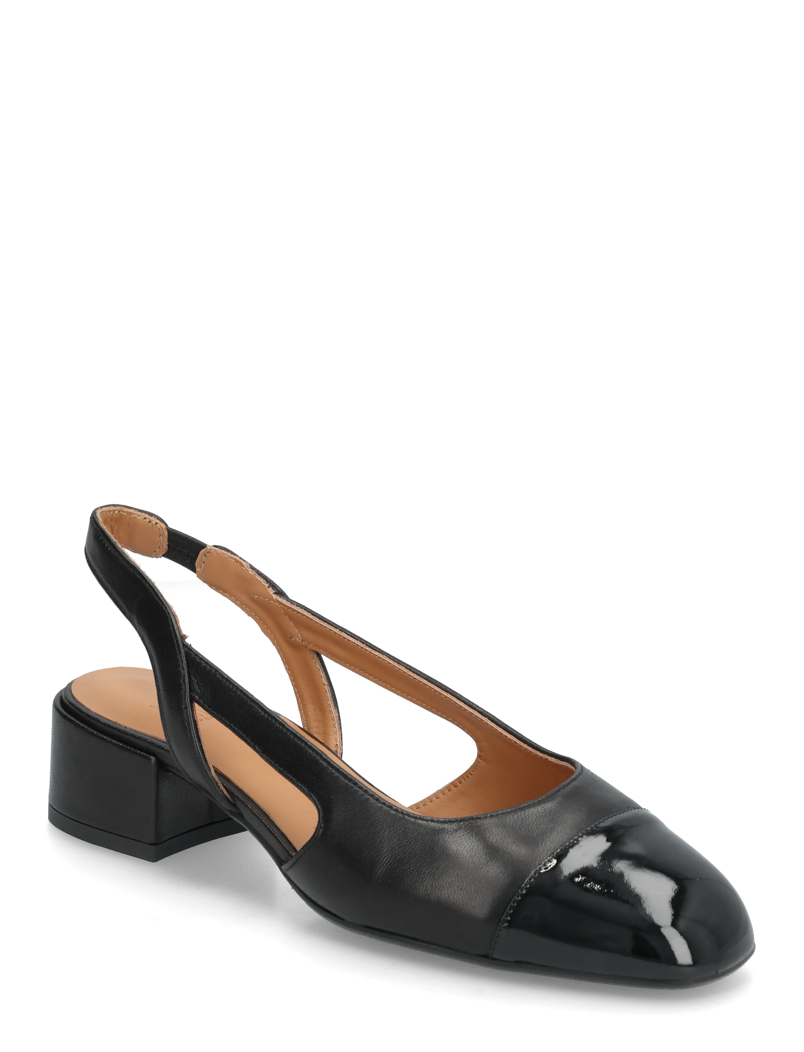 Sling back - BLACK PATENT/BLACK NAPPA