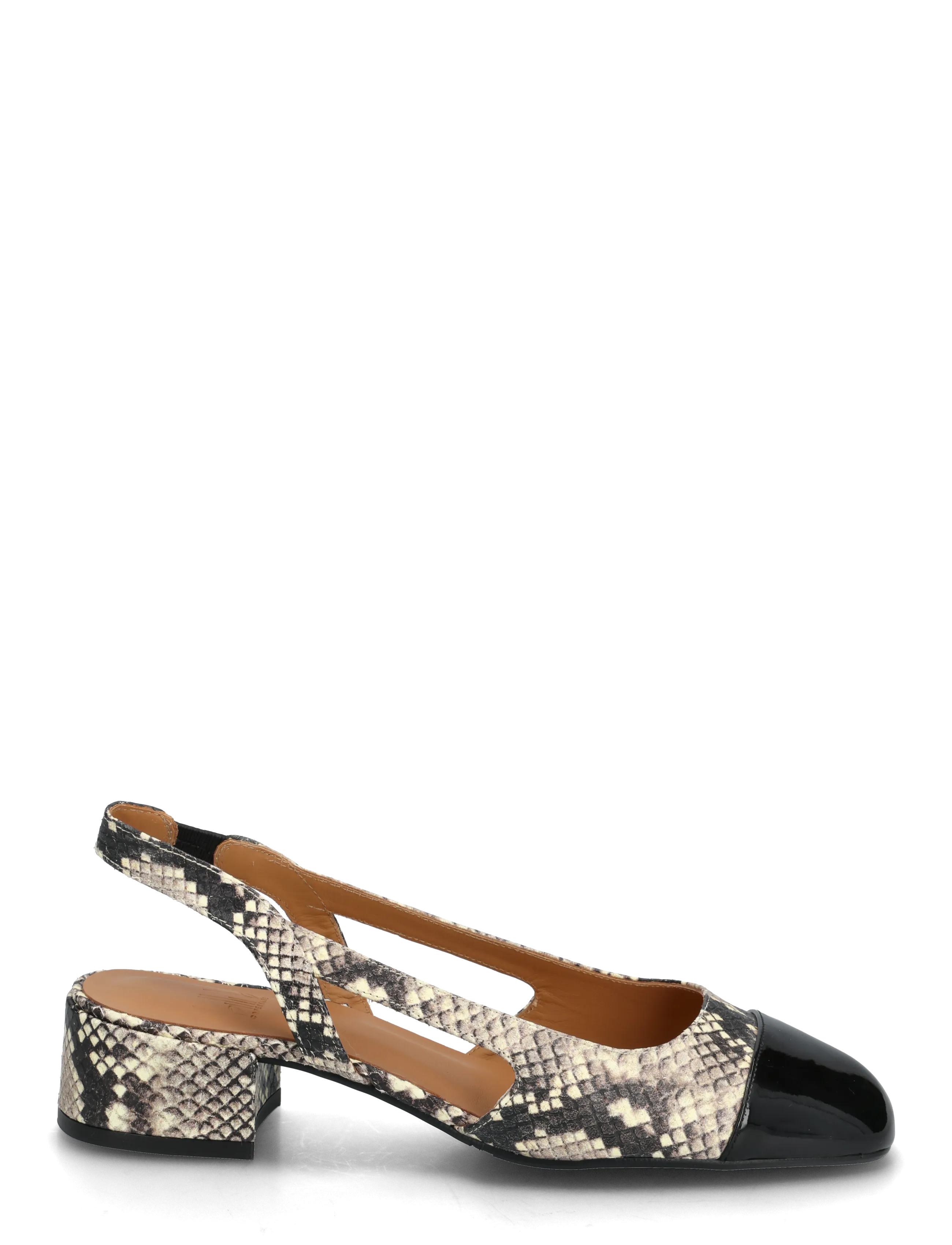 Billi Bi - Sling back - heeled slingbacks - bl.patent/off white snake - 1