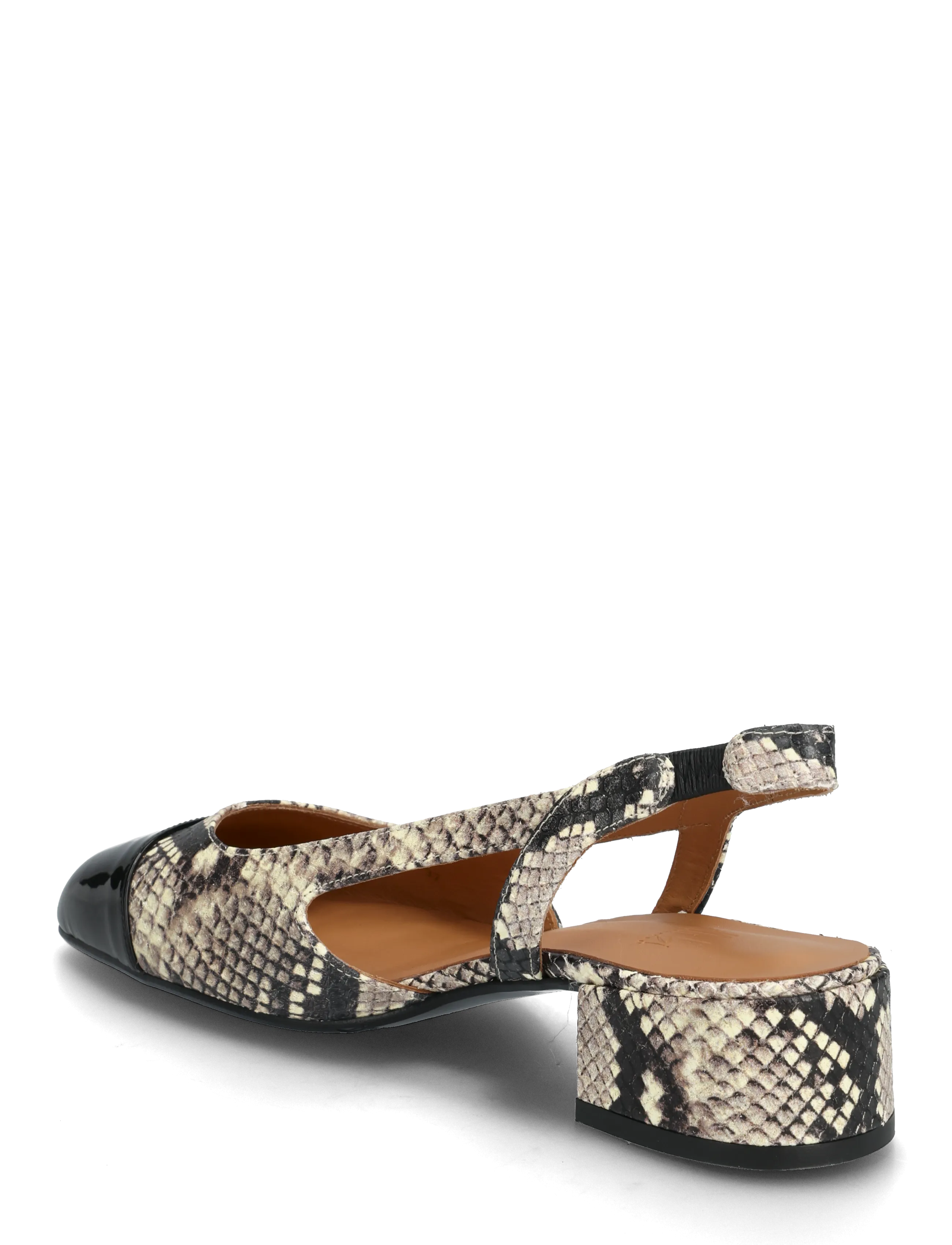 Billi Bi - Sling back - heeled slingbacks - bl.patent/off white snake - 2