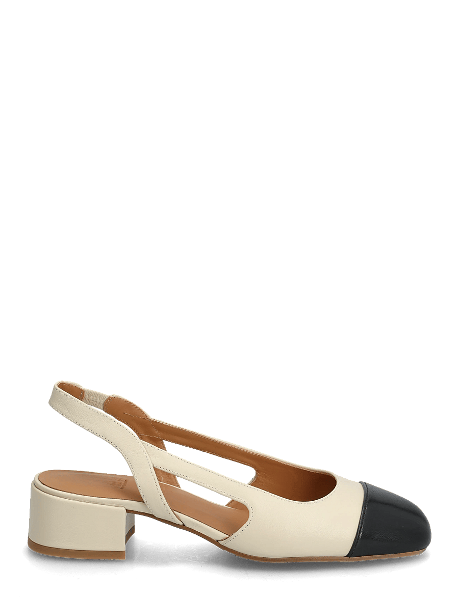 Billi Bi - Sling back - slingbacks mit absatz - black nappa /off white - 1