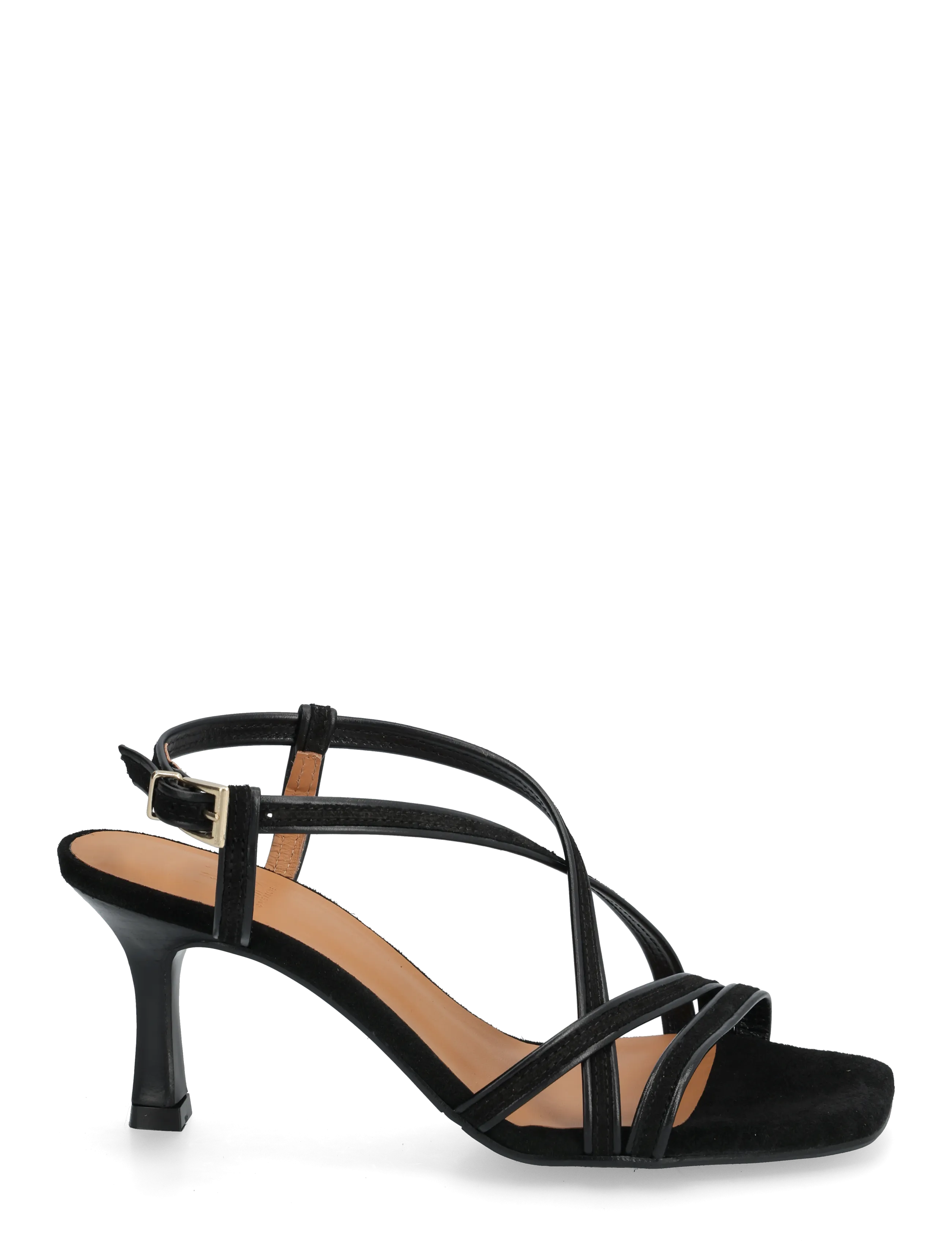 Billi Bi - Heeled sandals - lahtised kontsakingad - black babysilk suede - 1