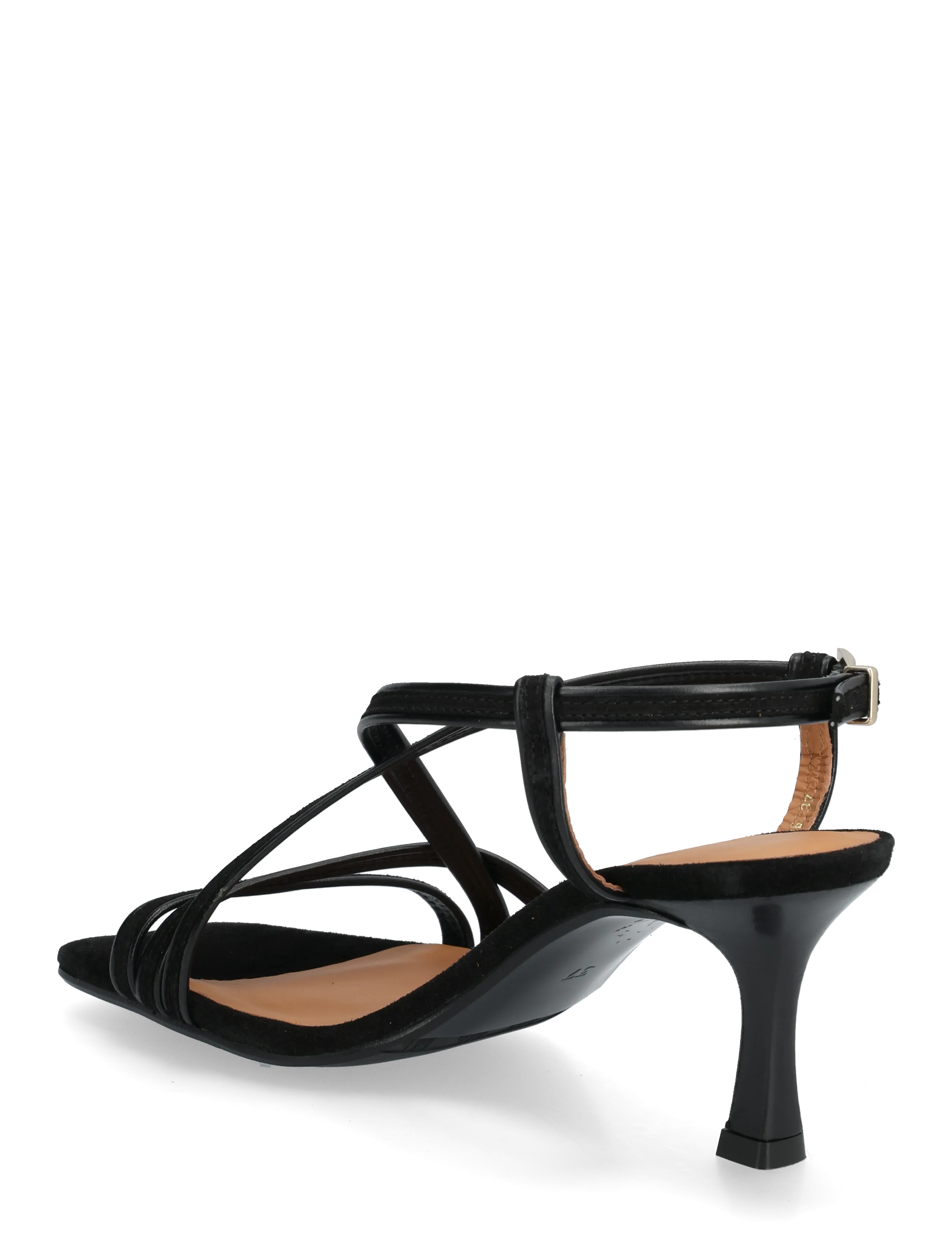 Billi Bi - Heeled sandals - lahtised kontsakingad - black babysilk suede - 2