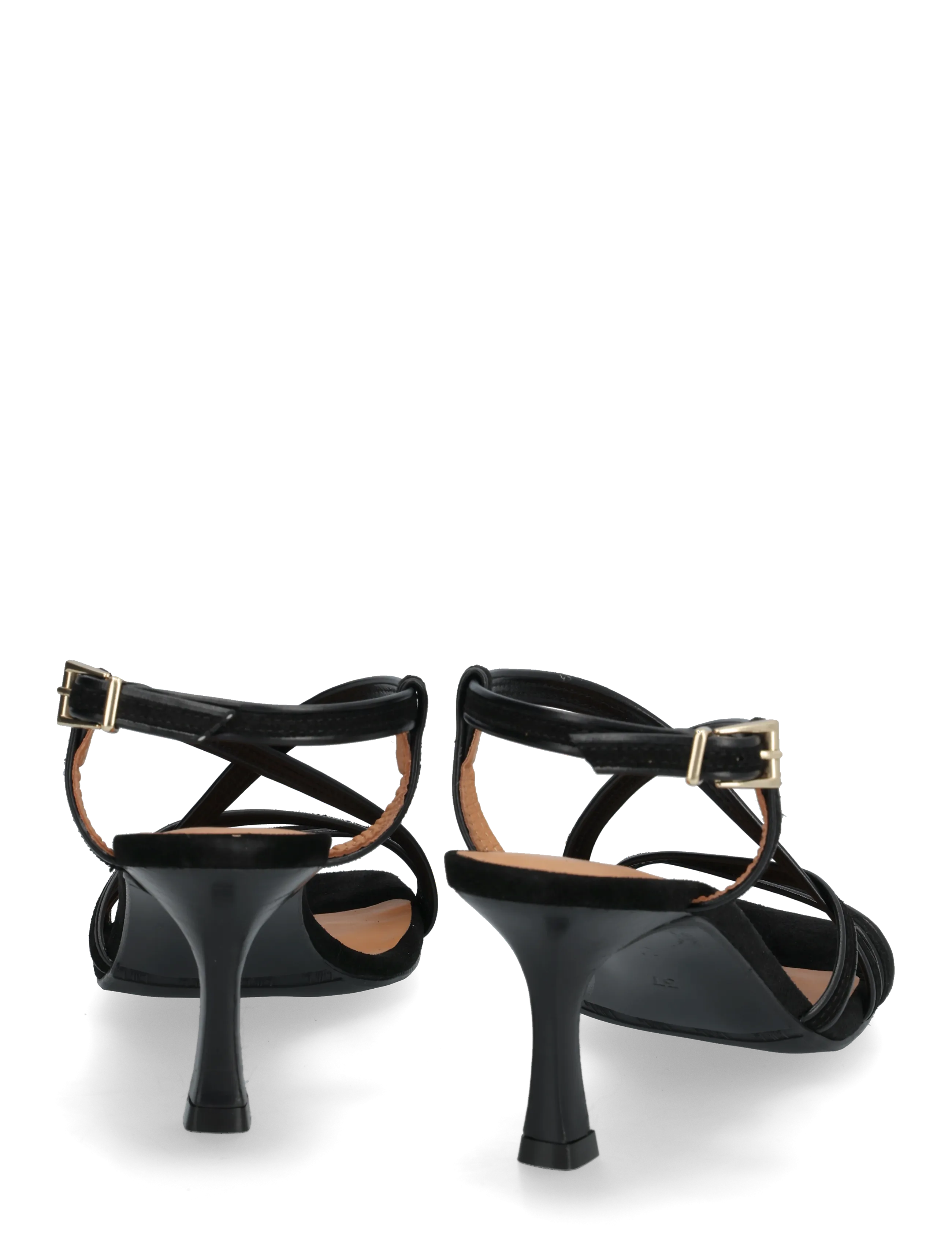 Billi Bi - Heeled sandals - lahtised kontsakingad - black babysilk suede - 4