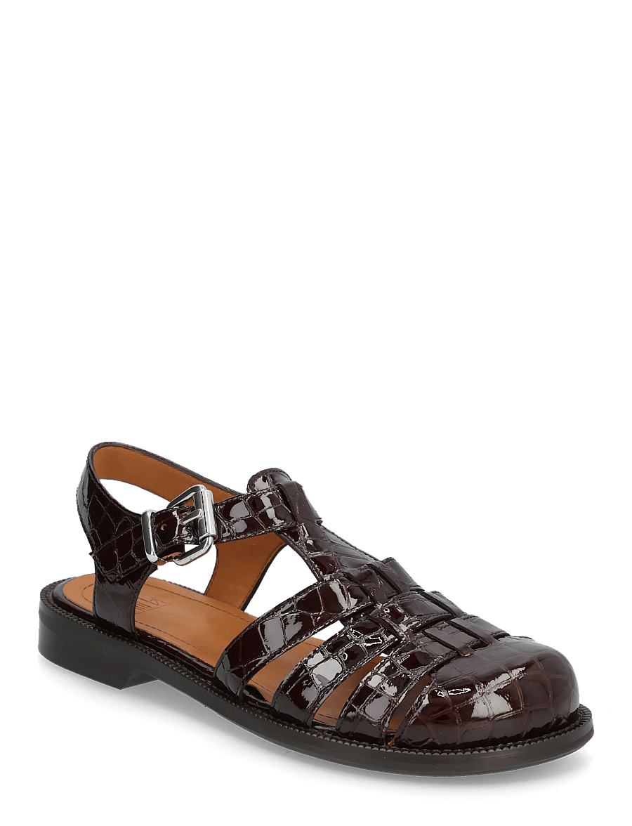 Billi Bi - Shoes - flache sandalen - brown croco patent - 0