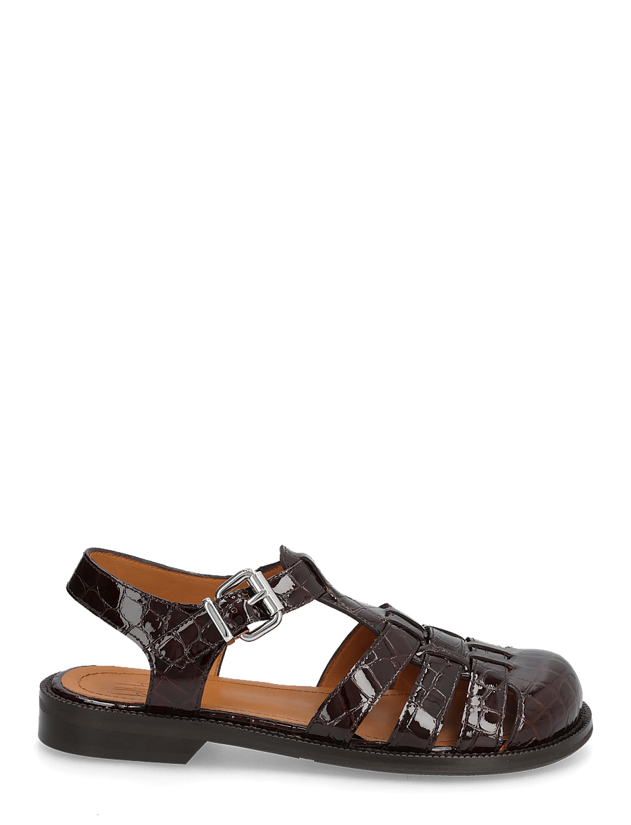 Billi Bi - Shoes - flache sandalen - brown croco patent - 1