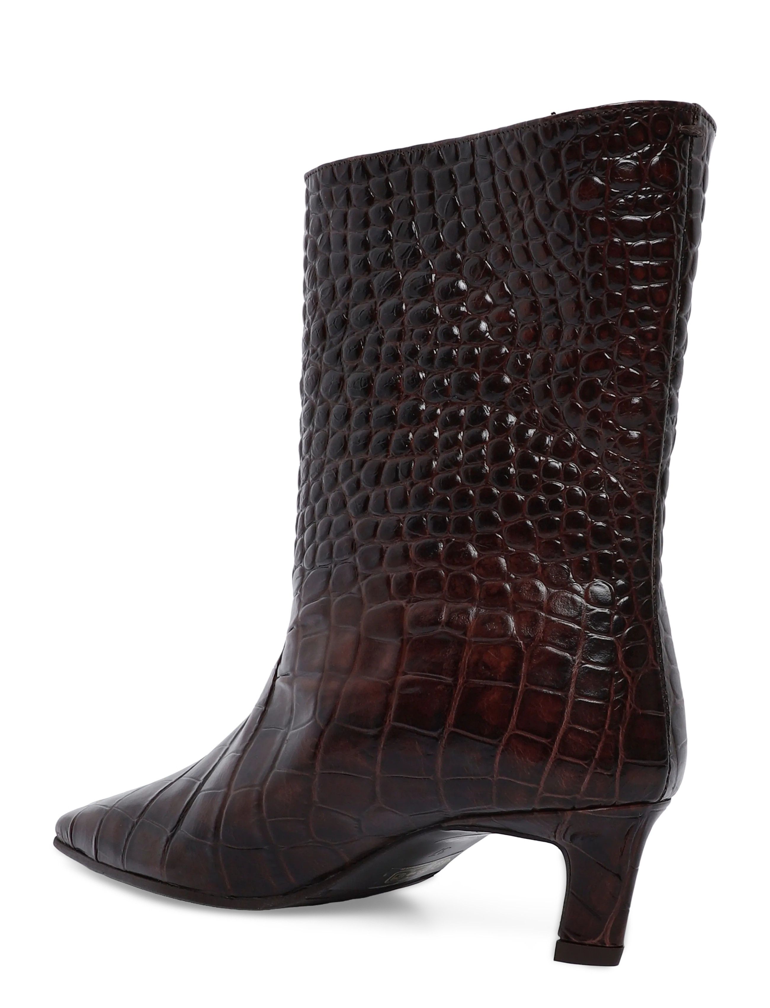 Billi Bi - Booties - kontsaga poolsaapad - brown kissa croco calf - 1