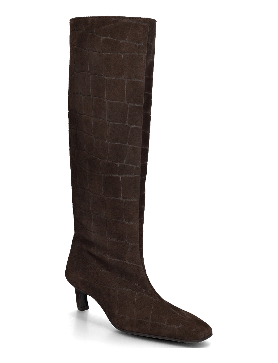 Billi Bi - Long Boots - põlveni saapad - dark brown coper suede - 0