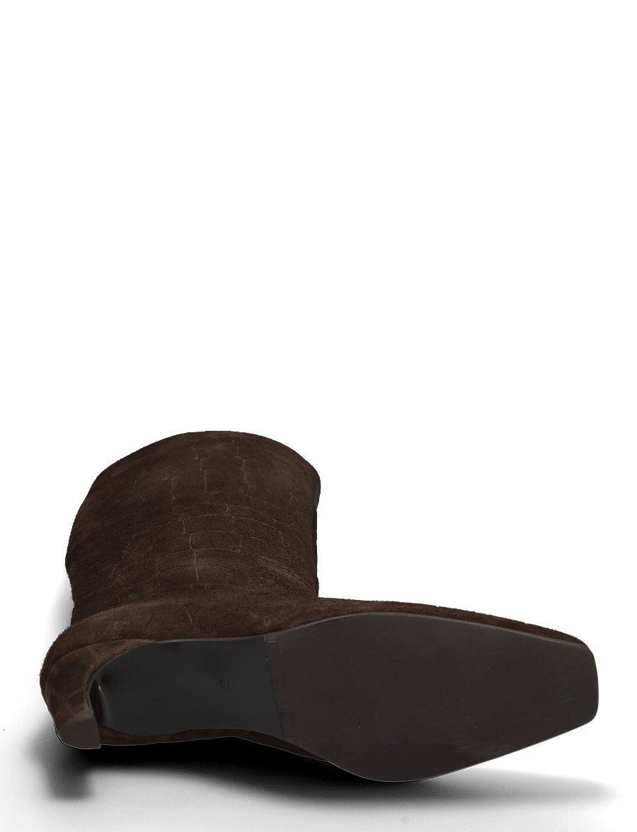 Billi Bi - Long Boots - langskaftede støvler - dark brown coper suede - 4