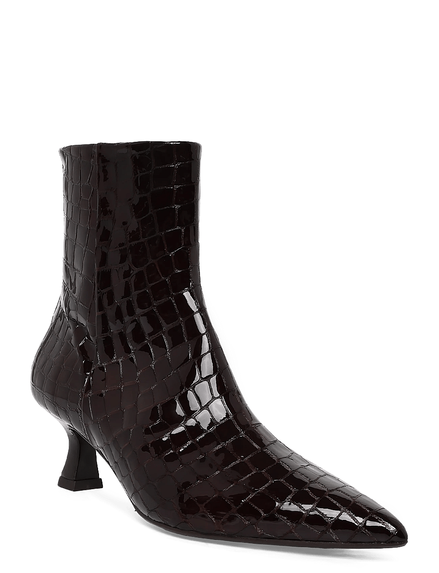Billi Bi - Booties - stiefeletten mit absatz - brown croco patent - 0