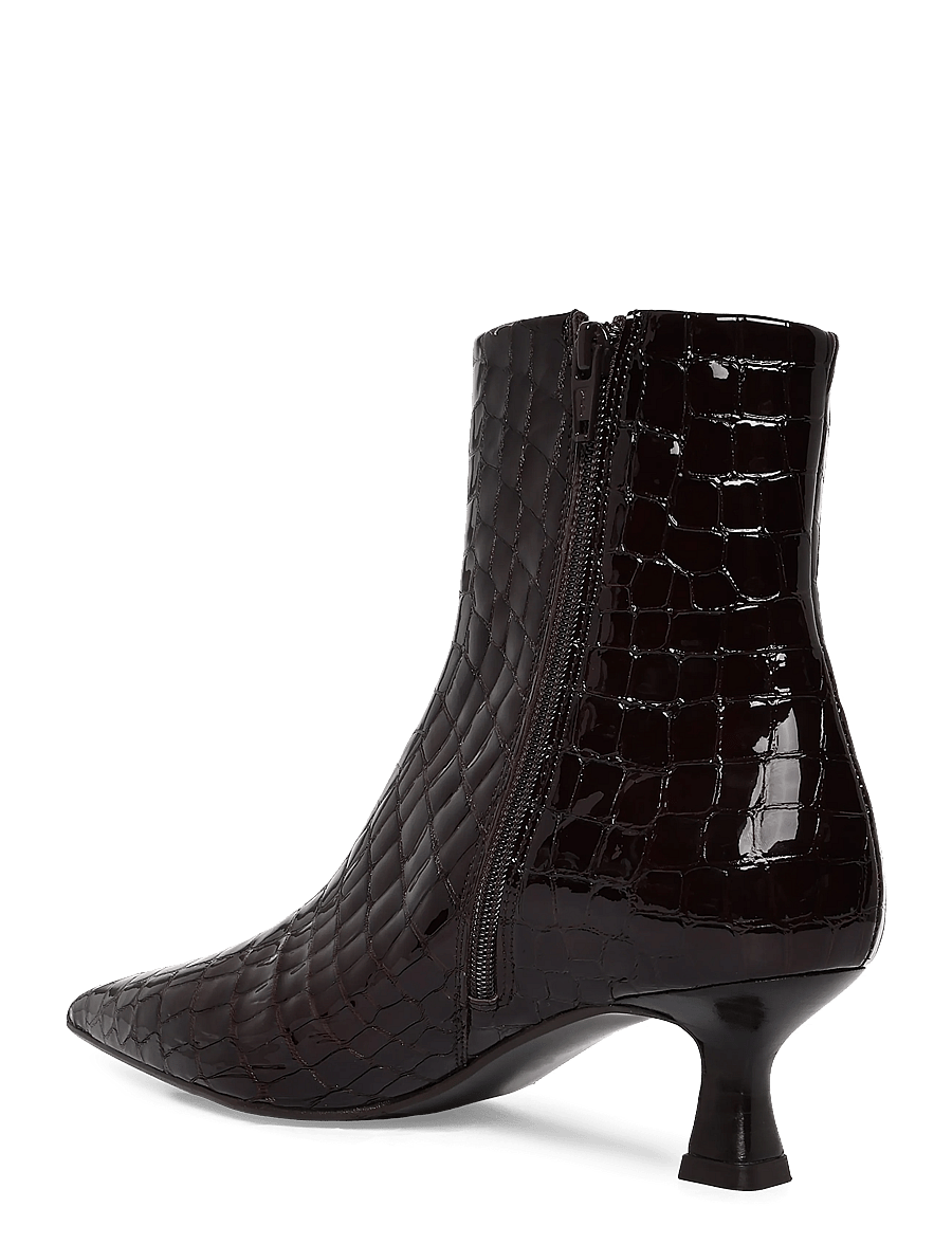 Billi Bi - Booties - stiefeletten mit absatz - brown croco patent - 1