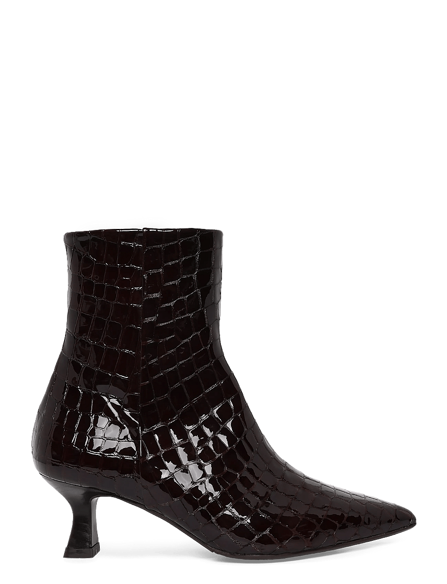 Billi Bi - Booties - stiefeletten mit absatz - brown croco patent - 2