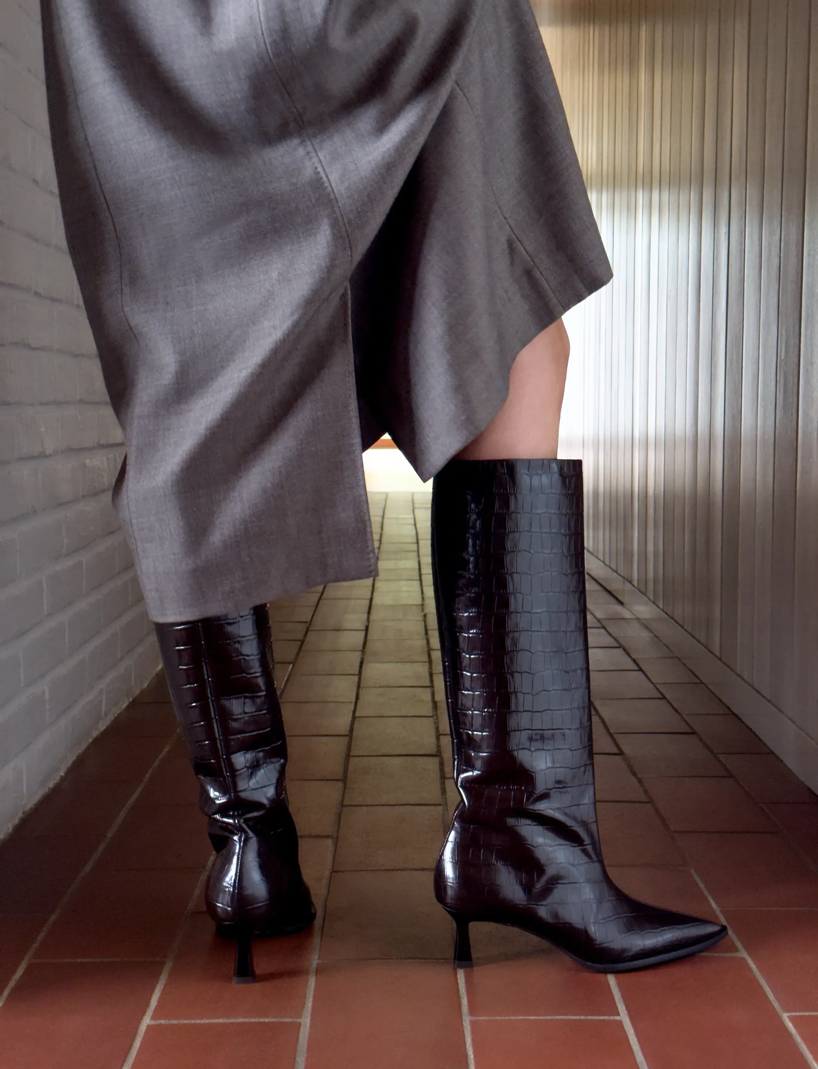 Billi Bi - Long Boots - kniehohe stiefel - brown monterrey croco - 0