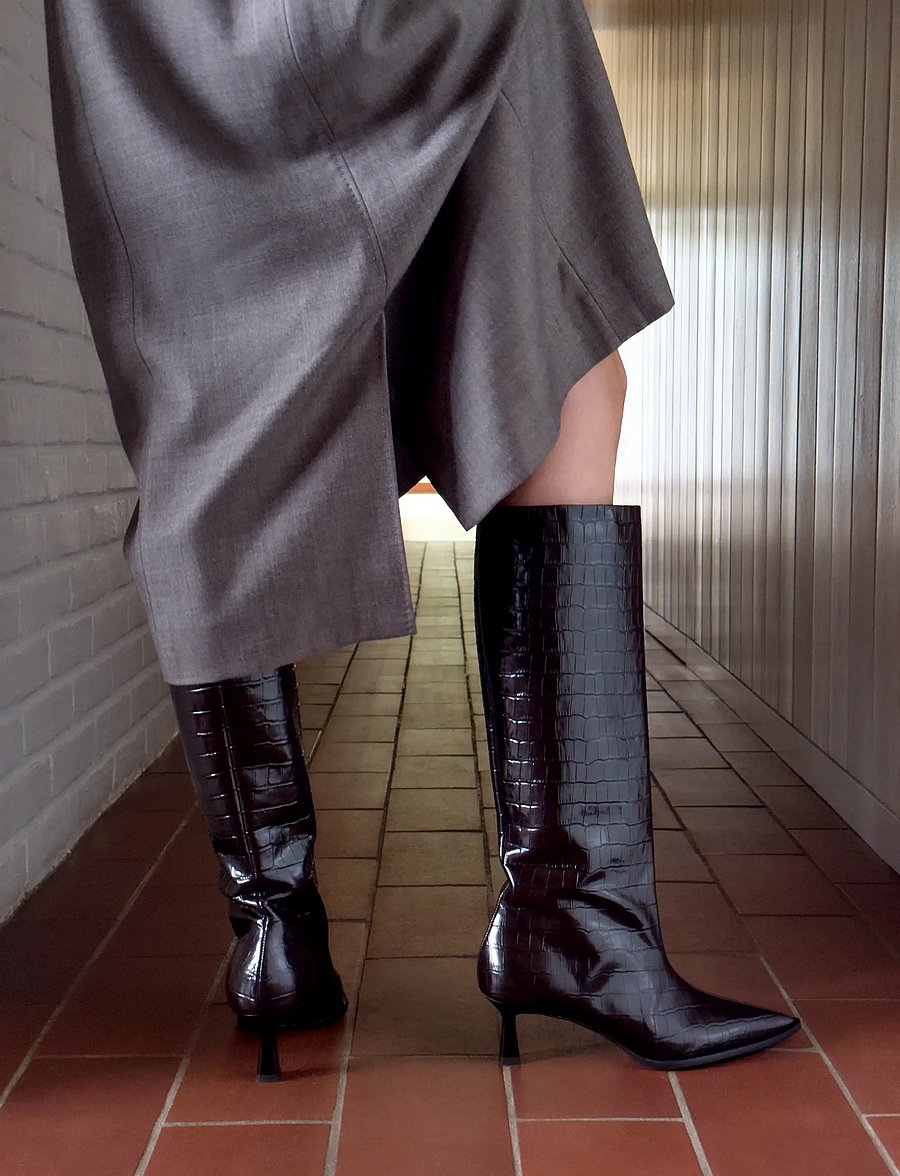 Billi Bi - Long Boots - kniehohe stiefel - brown monterrey croco - 0