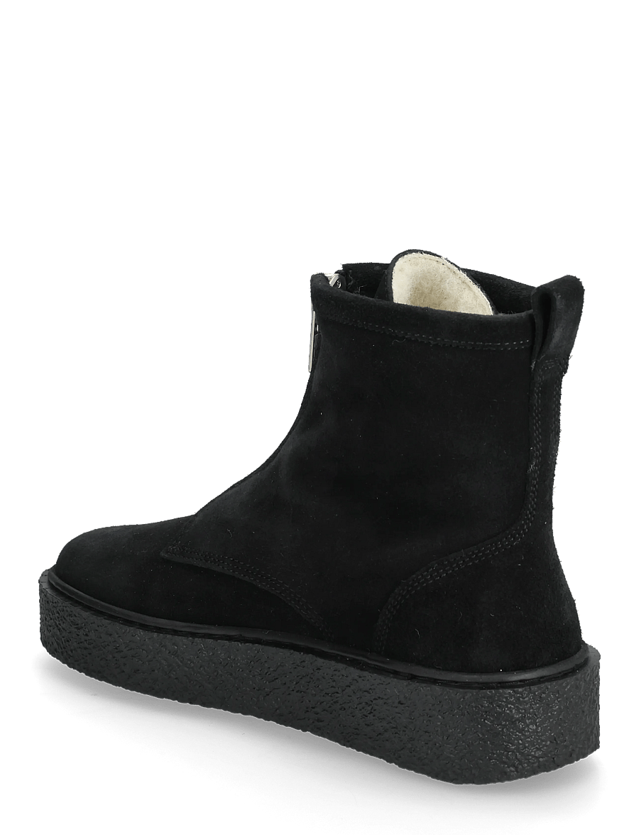Billi Bi - Warm lining - platta ankelboots - black babysilk suede - 2