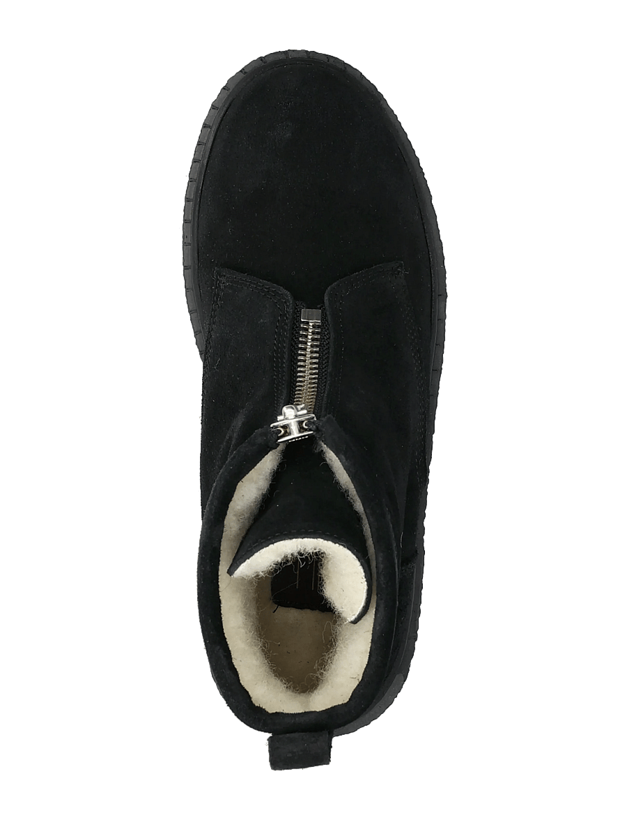Billi Bi - Warm lining - platta ankelboots - black babysilk suede - 3