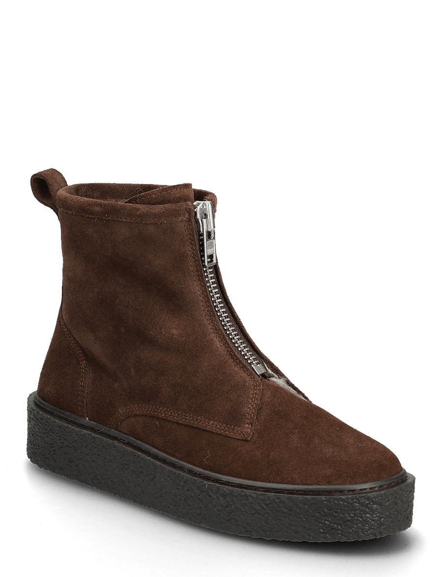 Billi Bi - Warm lining - flade ankelstøvler - chocolate brown suede - 0