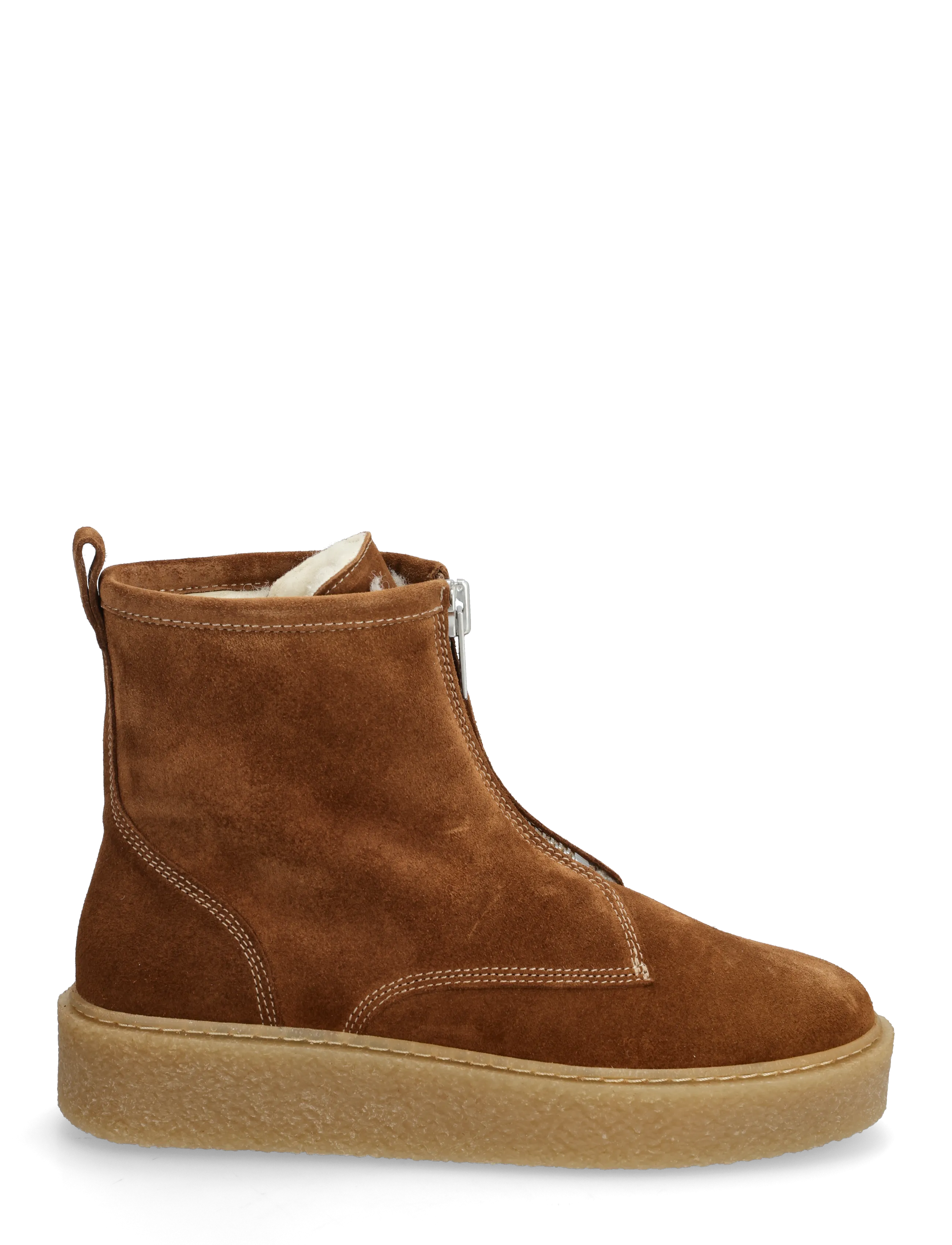 Billi Bi - Warm lining - flate ankelstøvletter - cognac suede - 1