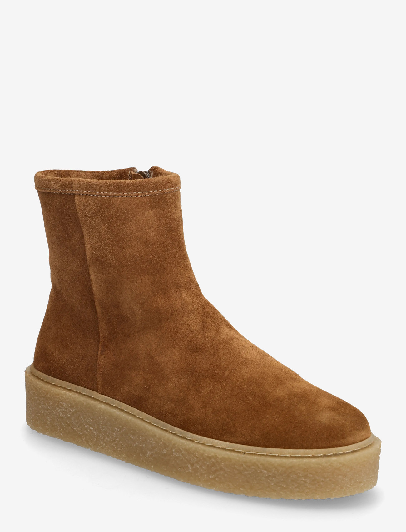 Billi Bi - Warm lining - flade ankelstøvler - cognac suede - 0
