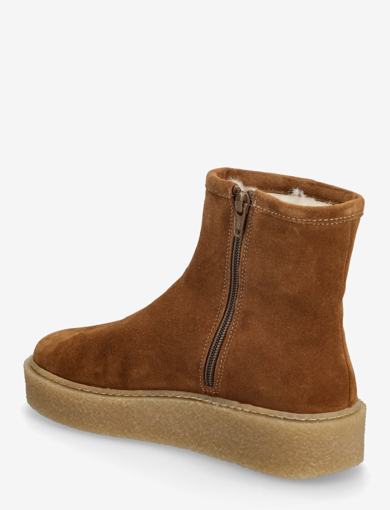 Billi Bi - Warm lining - flade ankelstøvler - cognac suede - 2
