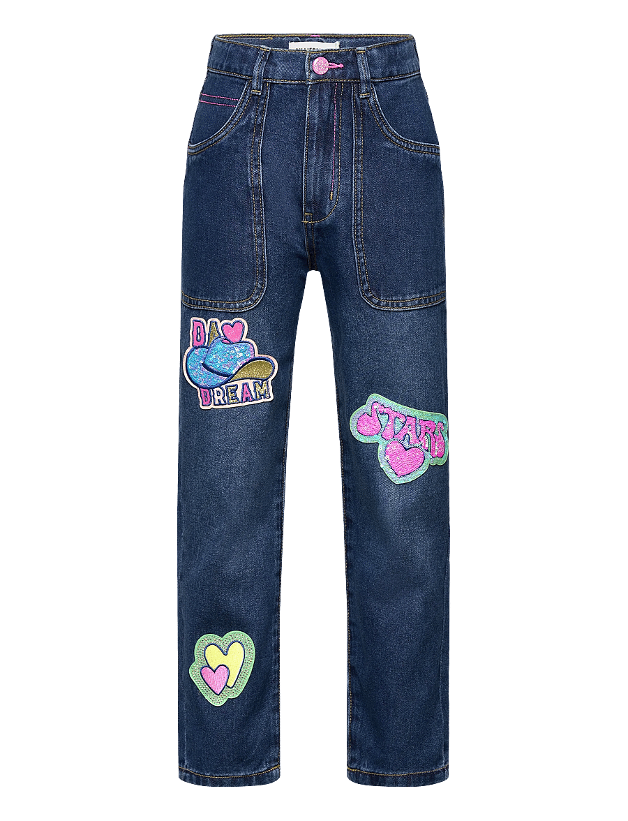 Billieblush - DENIM TROUSERS - Įprasto kirpimo džinsai - denim indigo blue - 0