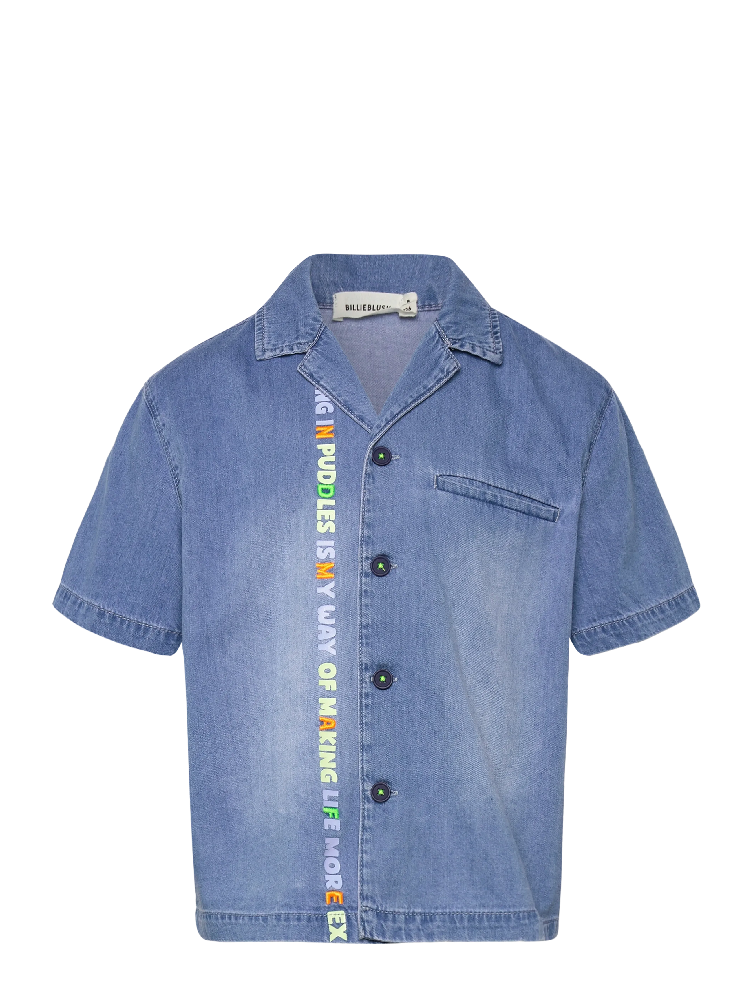 Billieblush Short Sleeve Shirt, 110, Shirts, Blau - Short-sleeved Kinder