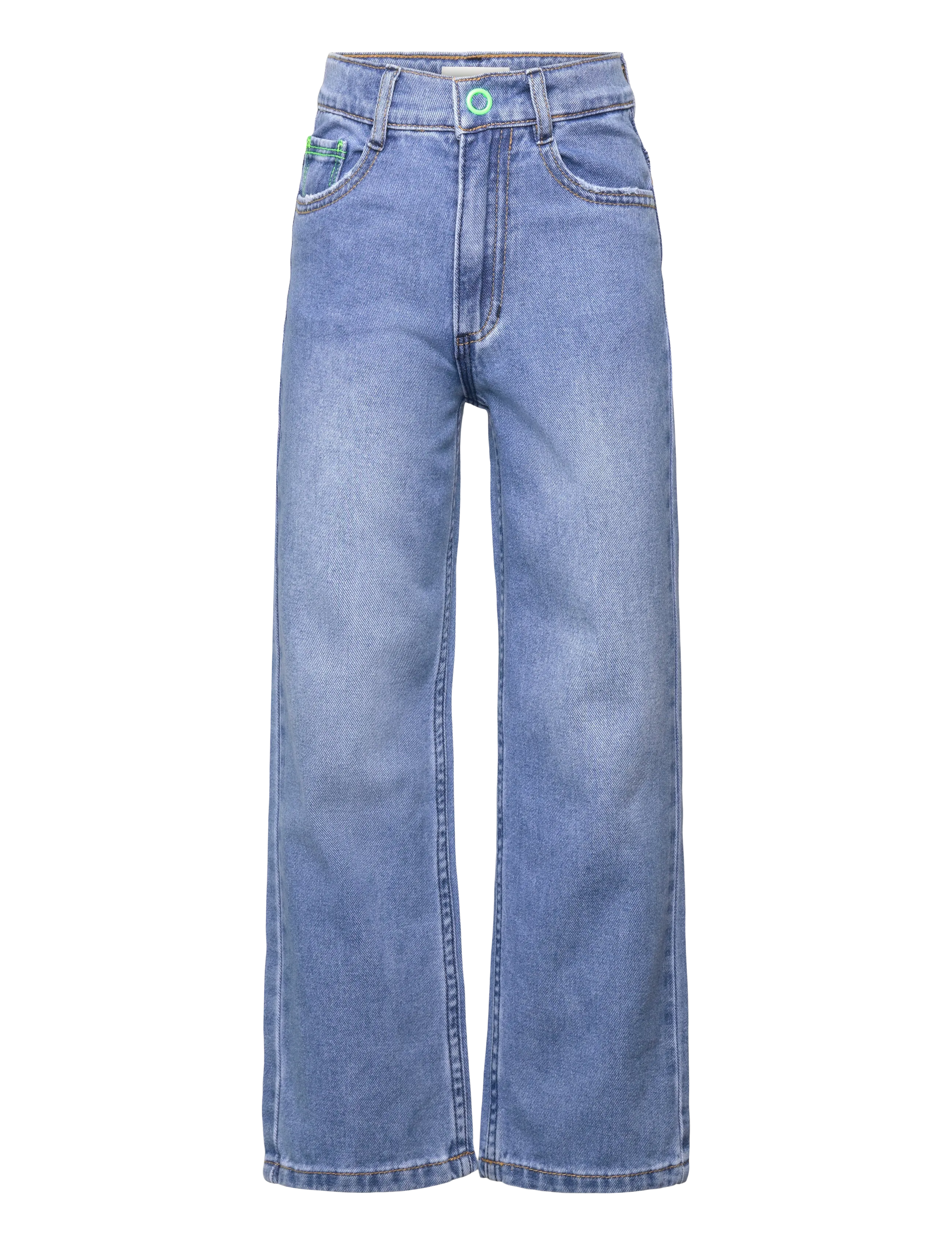 Billieblush Denim Trousers, Børn, Højtaljede Wide Leg Denim Bukser, Blå, Str: 104