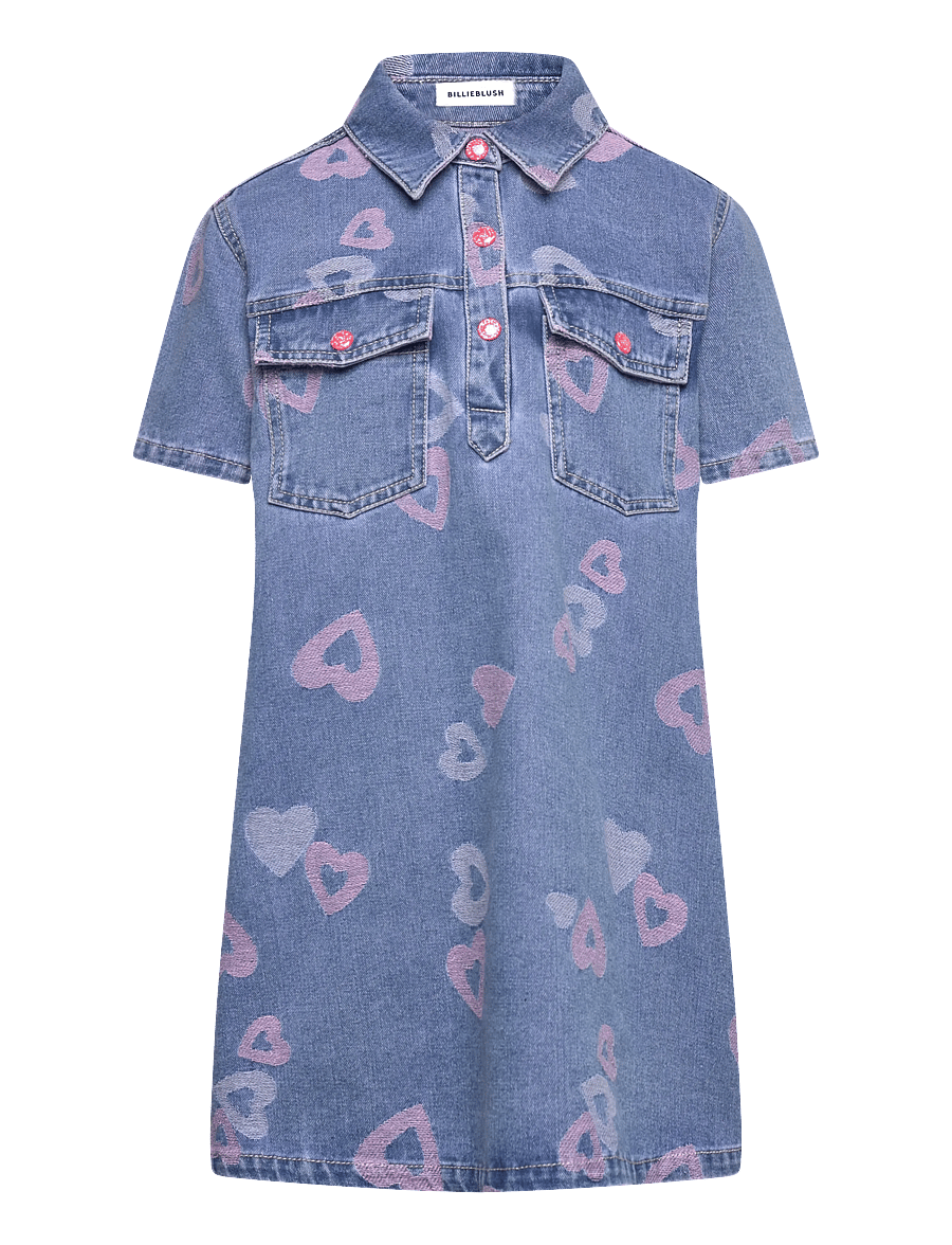 Billieblush - DENIM DRESS - kortärmade vardagsklänningar - denim blue - 0