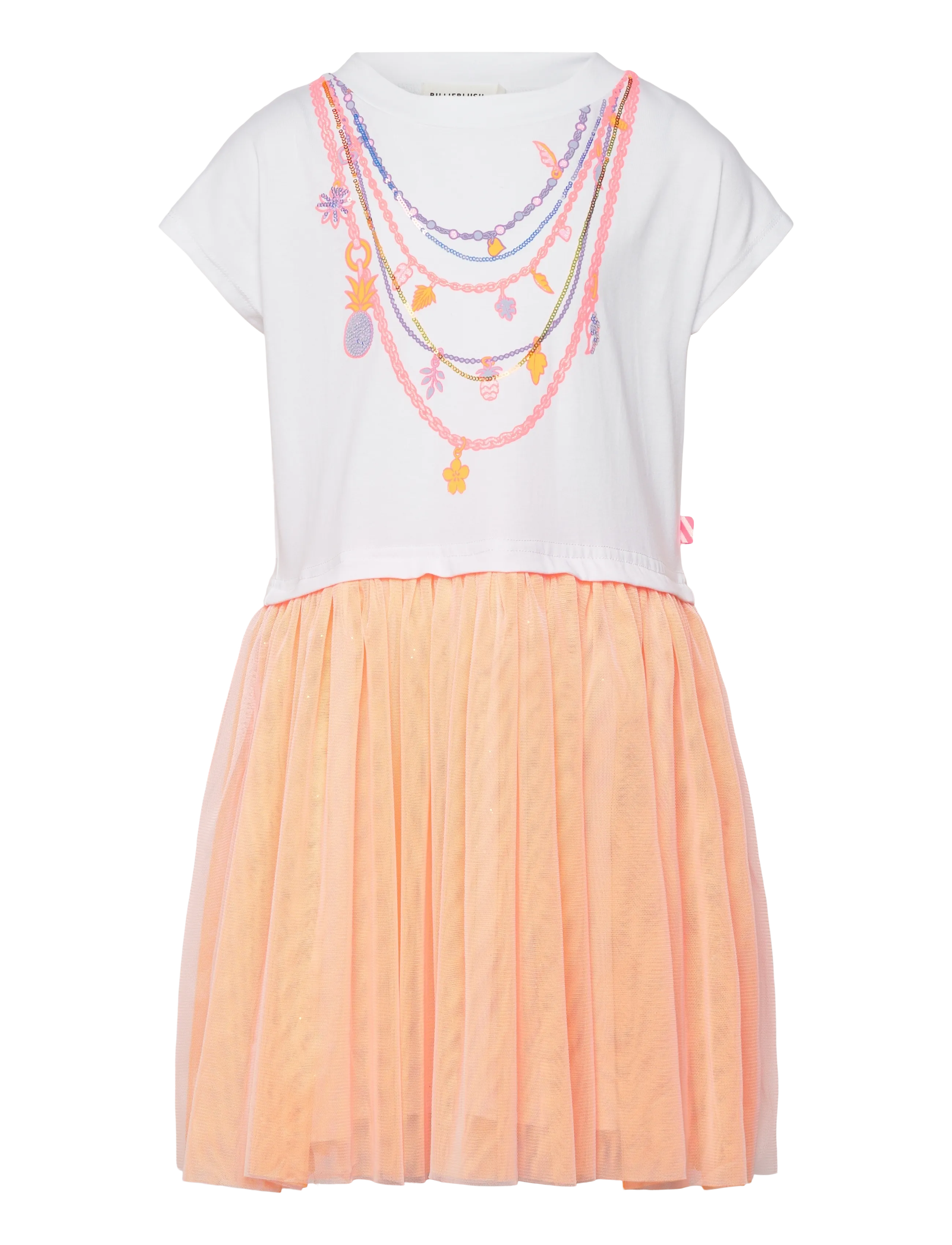 Billieblush Short Sleeved Dress, 104, White, Fritidskjoler > Kortærmede Fritidskjoler, Børn