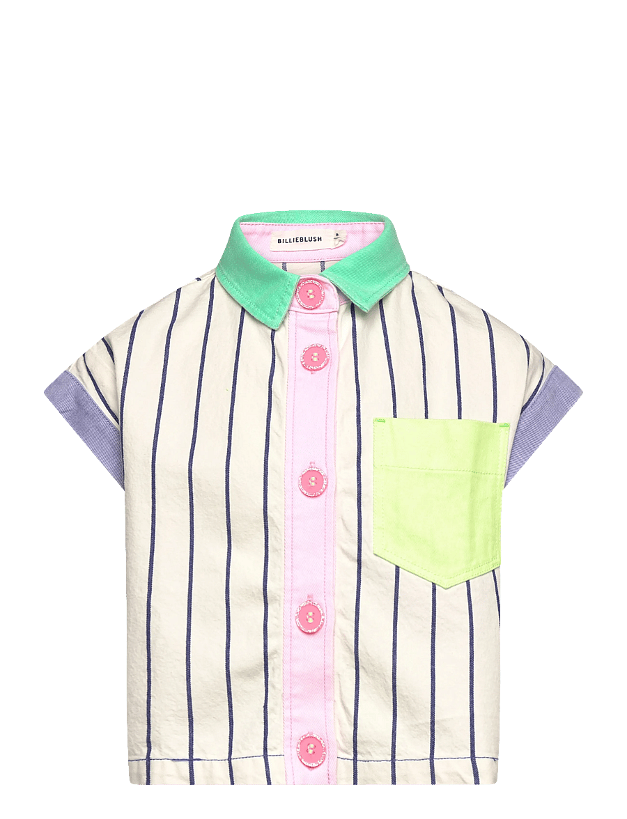 Billieblush - SHIRT - kortærmede skjorter - white blue - 0