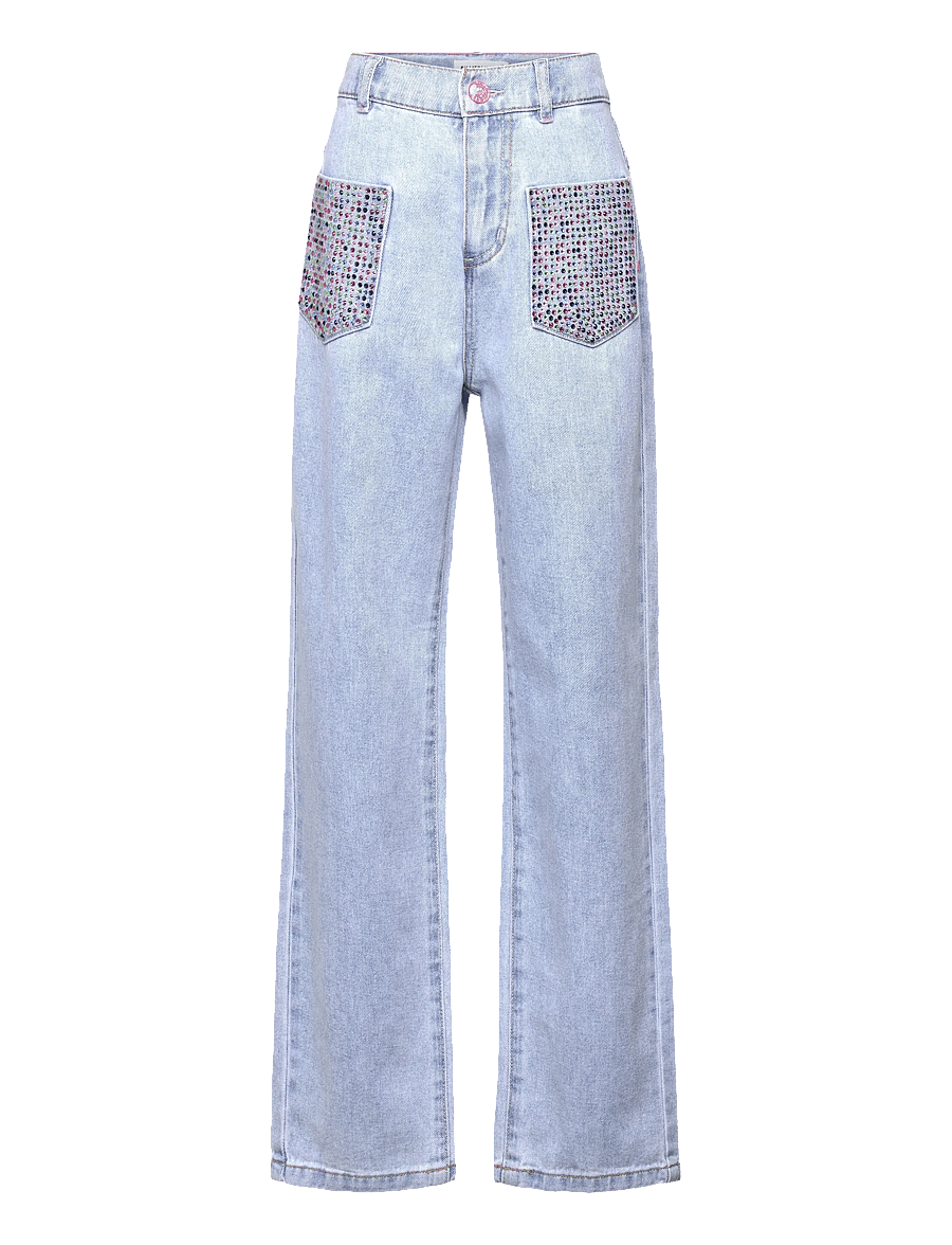 Billieblush - DENIM TROUSERS - Įprasto kirpimo džinsai - double stone+bleach - 0