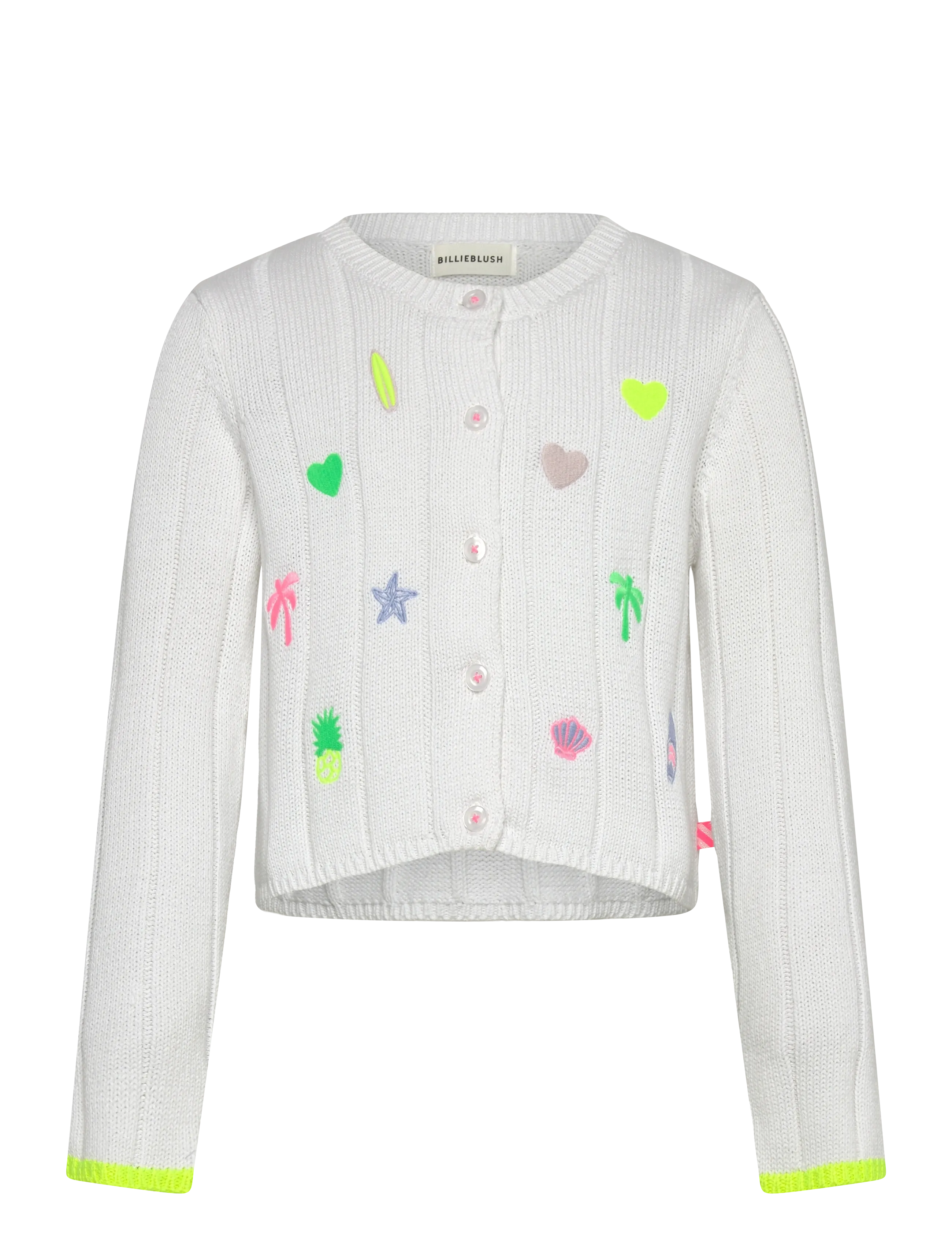 Billieblush Knitted Cardigan, 104, White, Strik > Cardigans, Børn
