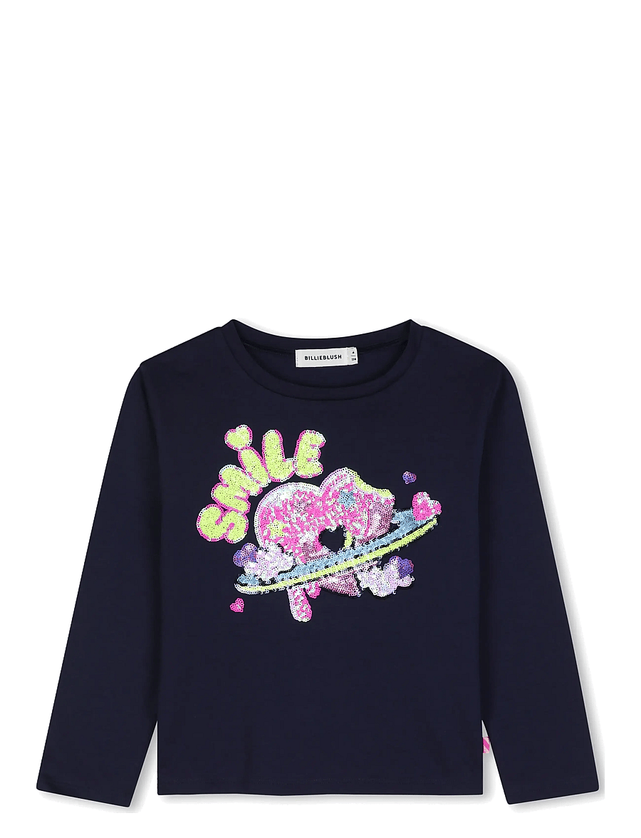 Billieblush - LONG SLEEVE T-SHIRT - långärmade t-shirts - navy - 0