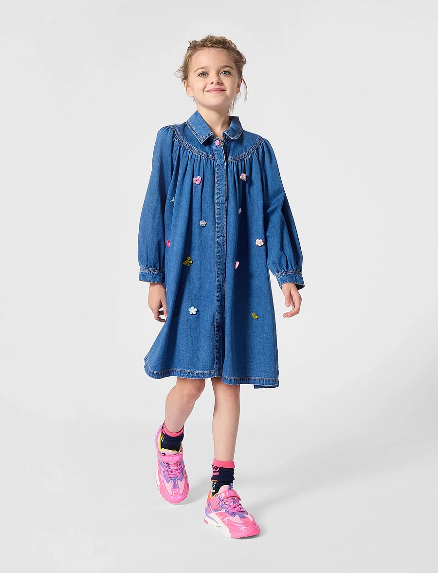 Billieblush - DENIM DRESS - långärmade vardagsklänningar - stone - 0