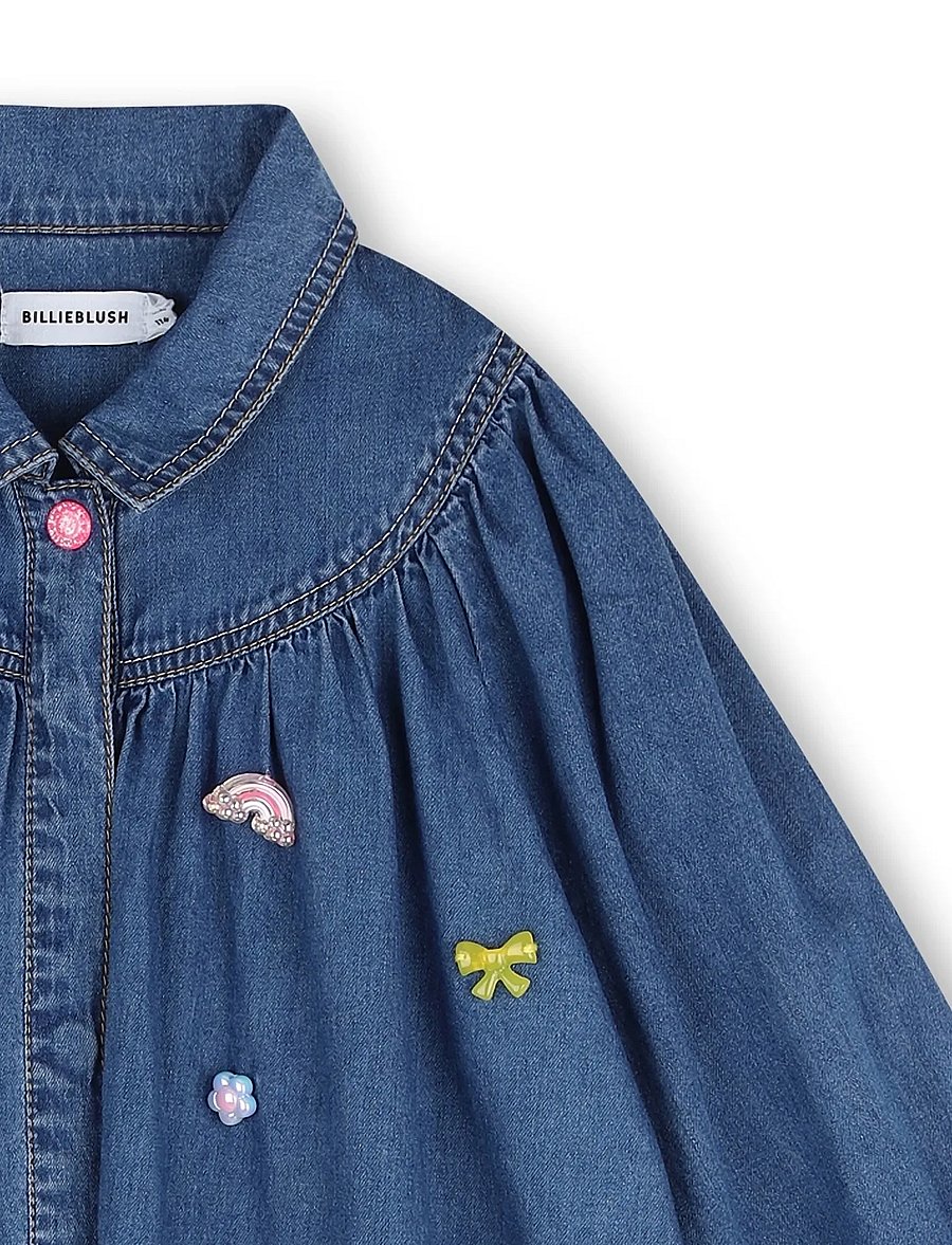 Billieblush - DENIM DRESS - långärmade vardagsklänningar - stone - 3