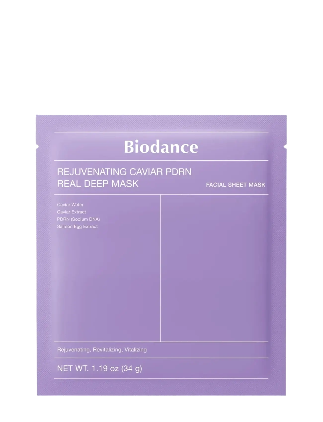 Biodance - Rejuvenating Caviar Pdrn Real Deep Mask (1Pcs.), Sheetmaske, Nude, Str: 1 PCS