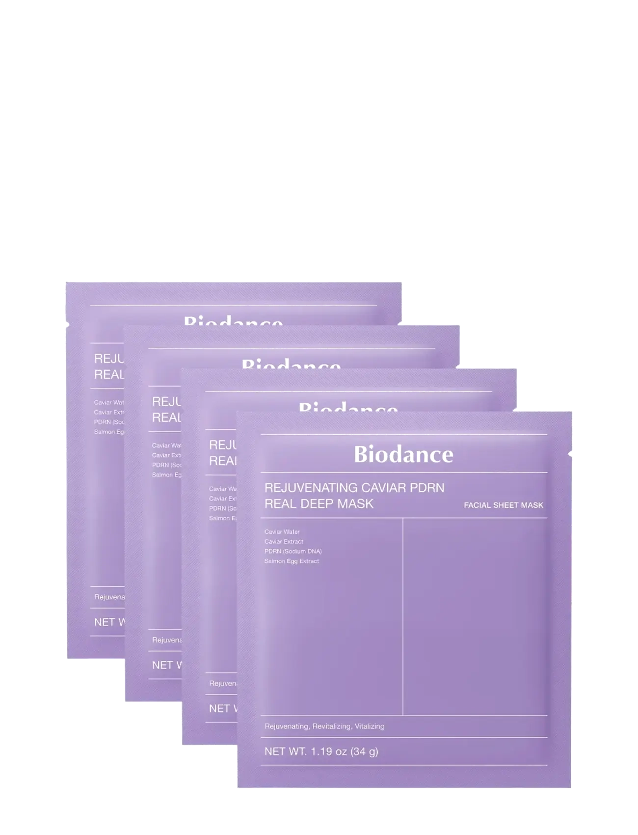 Biodance - Rejuvenating Caviar Pdrn Real Deep Mask (4Pcs.), Sheetmaske, Nude, Str: 4 PCS