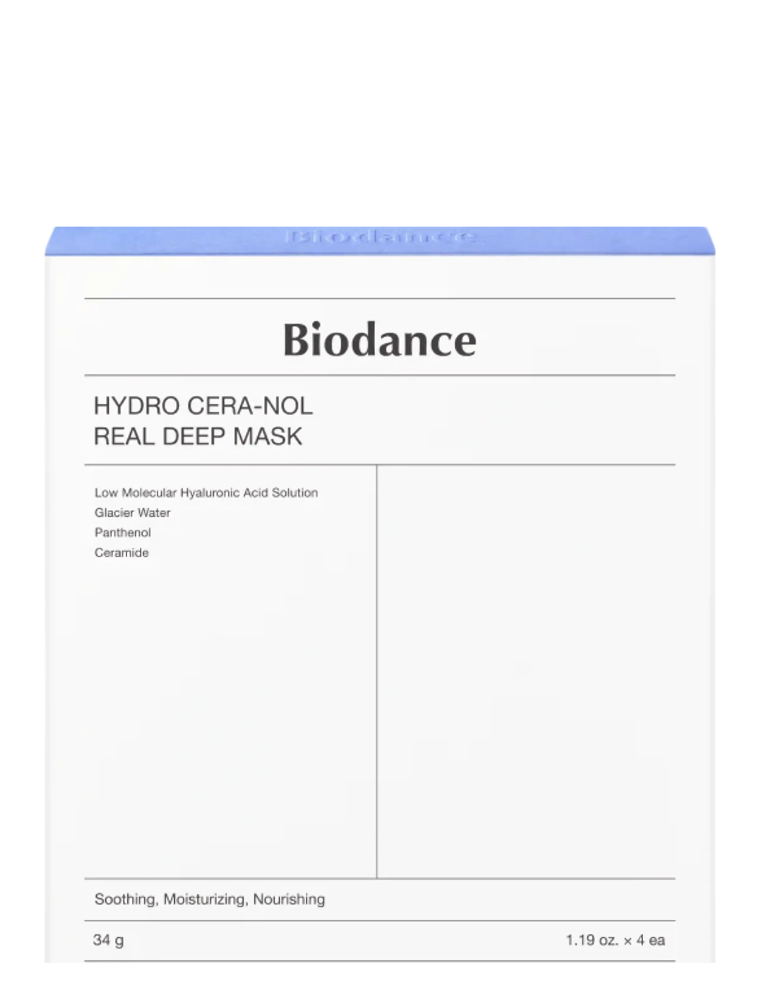 Biodance Hydro Cera-nol Real Deep Mask 4-Pack - Sheet masks - CLEAR / undefined