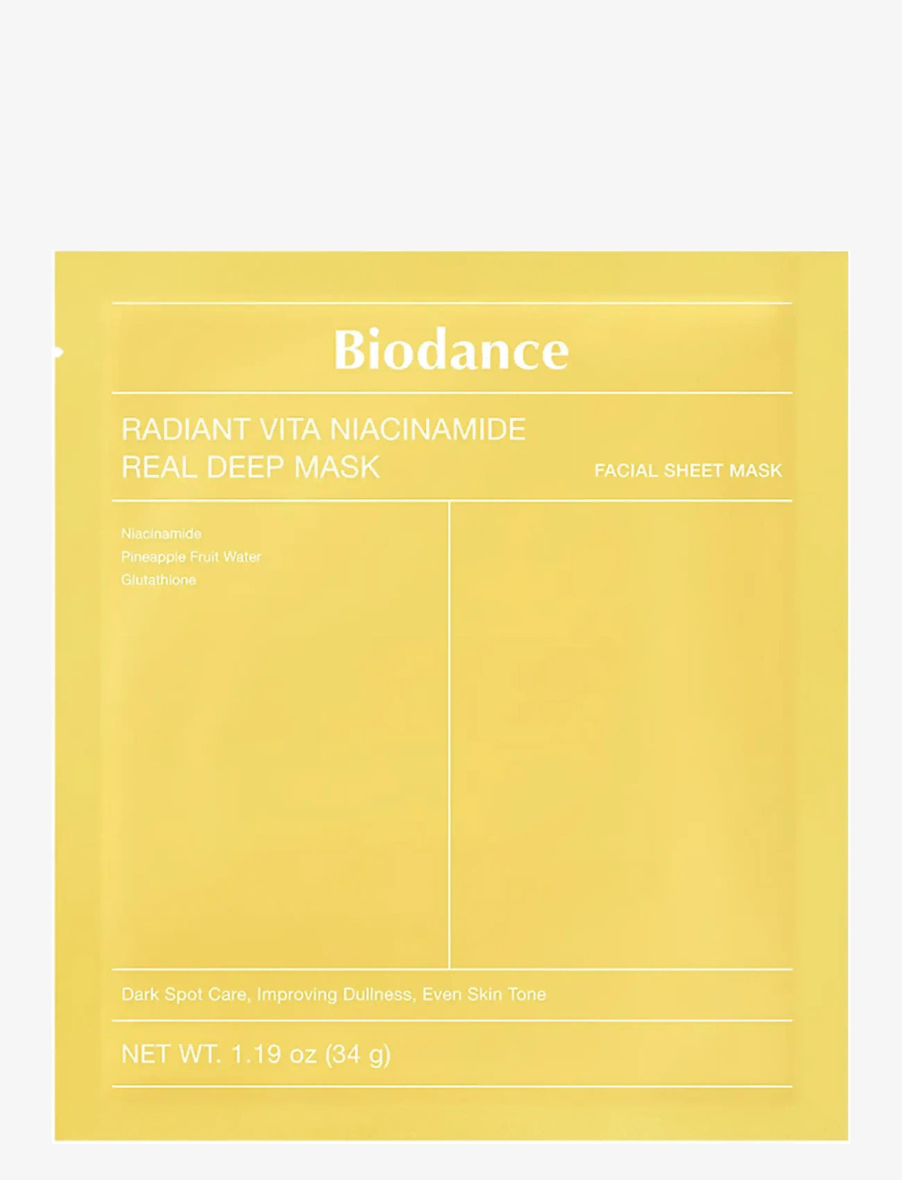 Biodance - Radiant Vita Niacinamide Real Deep Mask - andlitsmaskar - clear - 0